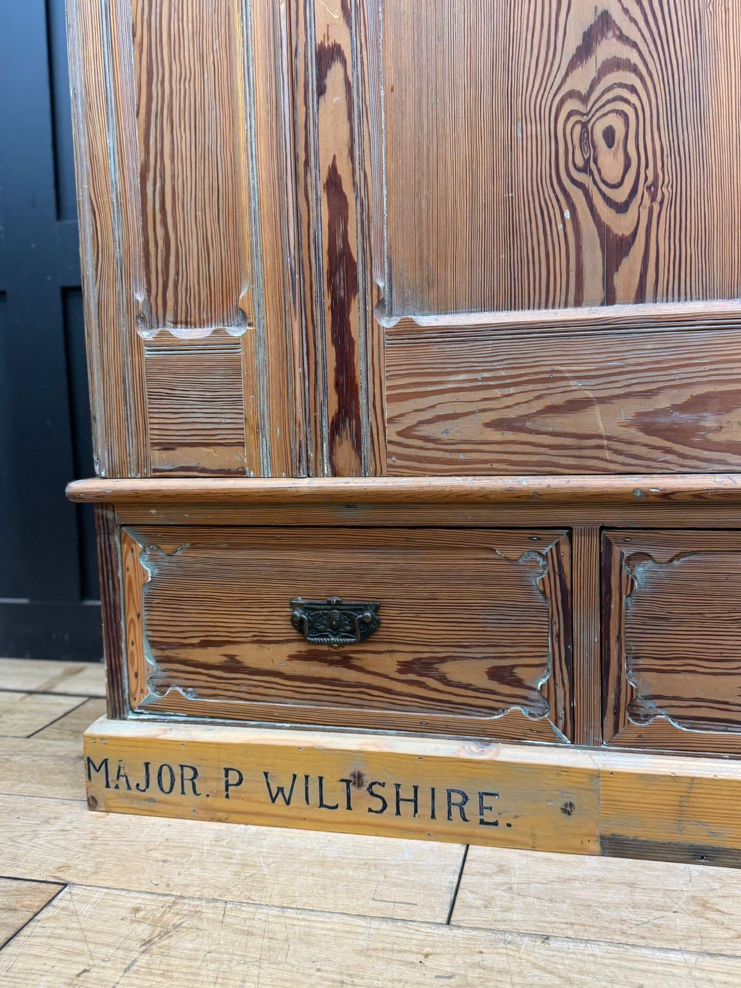 Victorian Pitch Pine Linen Cupboard / Pantry Storage Cabinet