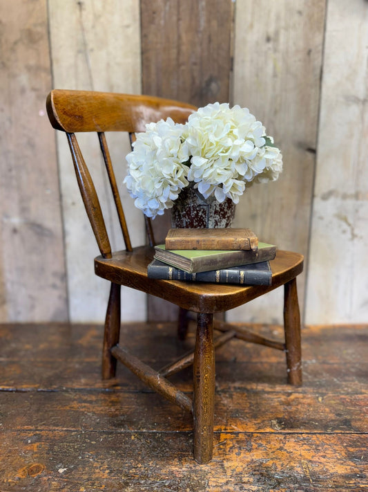 Antique Child’s Chair with Elm Seat – Nursery Book Display Plant Stand Chair C