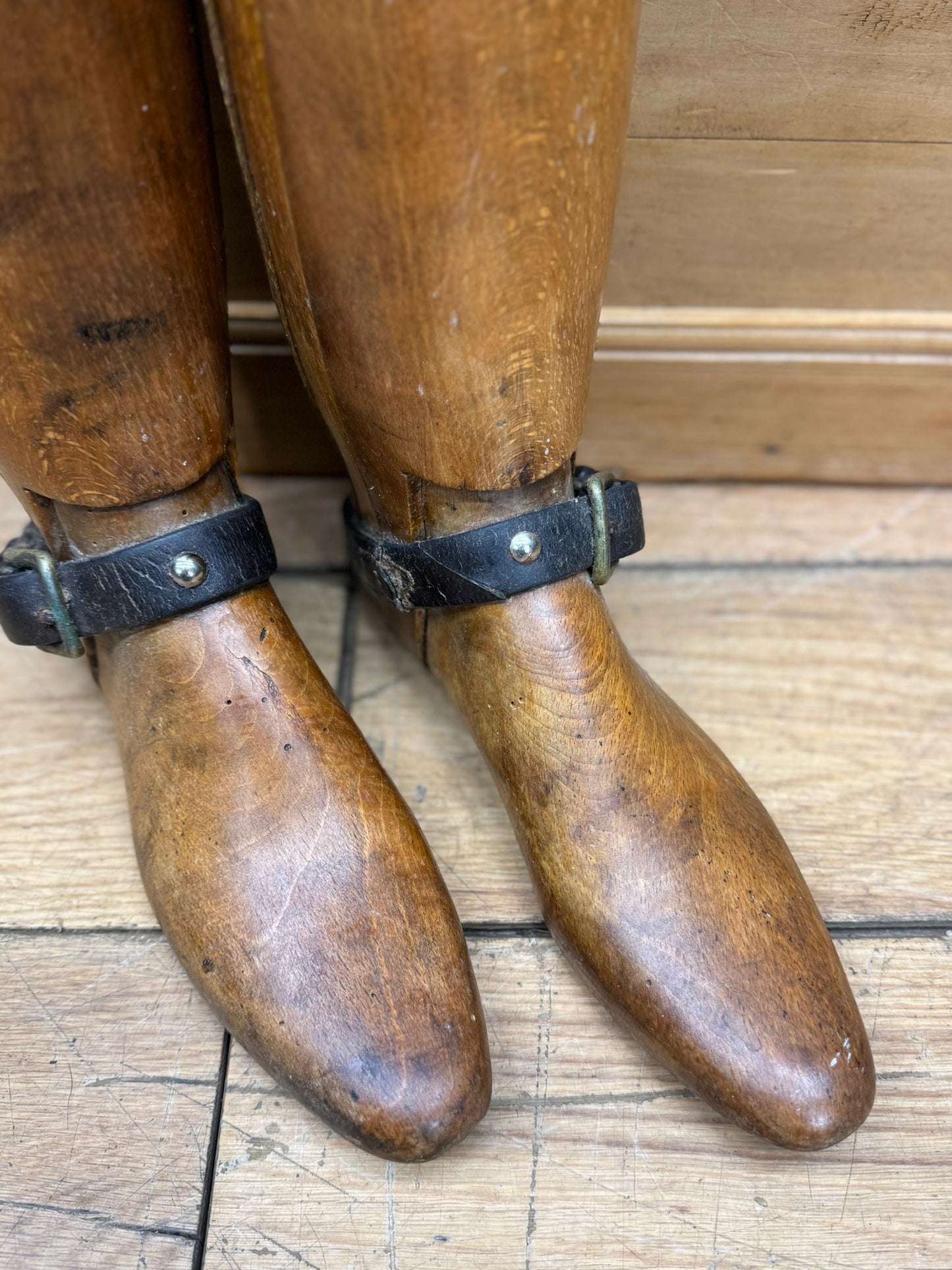 Antique English Beech Boot Trees Stretchers - Maxwell 8 Dover Street London