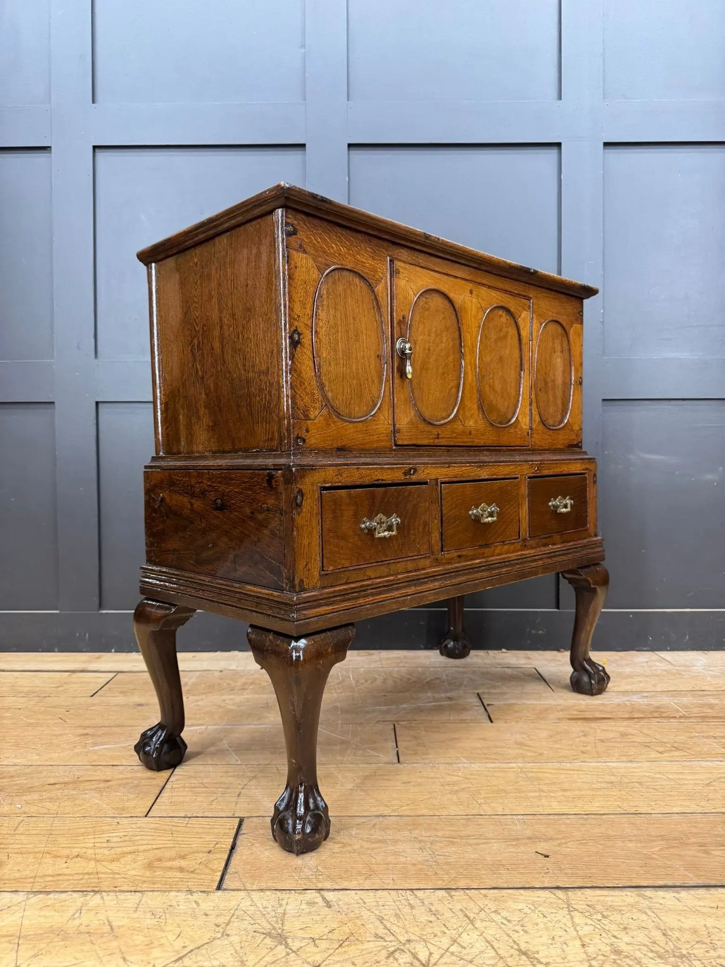 Antique Oak Sideboard / 18th Century Oak Cupboard on Stand / TV Stand RUSTIC WAREHOUSE NORFOLK
