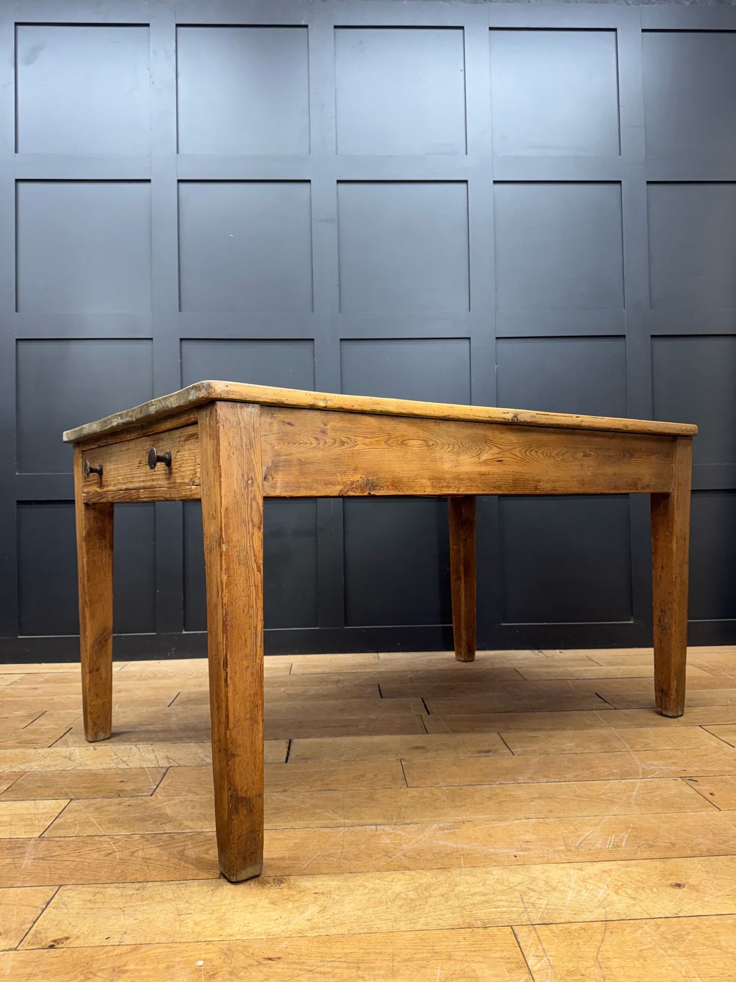 Antique Victorian Pine Dining Table Kitchen Work Table / French Farmhouse Desk