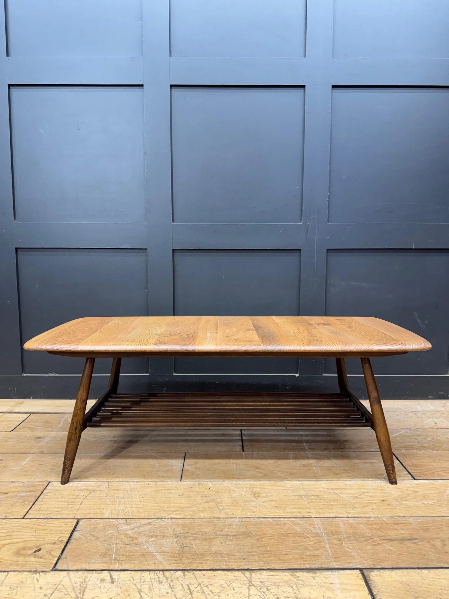 Retro Ercol 459 Elm Coffee Table Vintage Blonde Elm Magazine Rack Side Table MCM RUSTIC WAREHOUSE NORFOLK