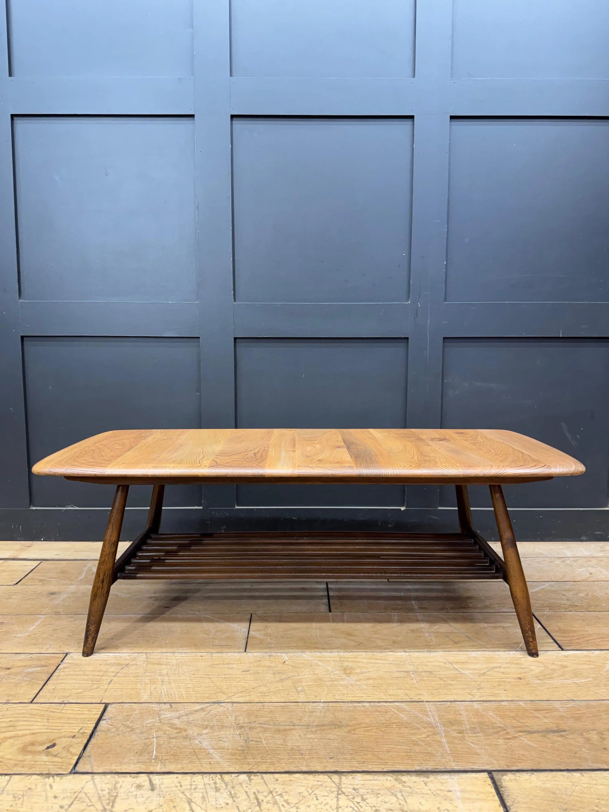 Retro Ercol 459 Elm Coffee Table Vintage Blonde Elm Magazine Rack Side Table MCM RUSTIC WAREHOUSE NORFOLK