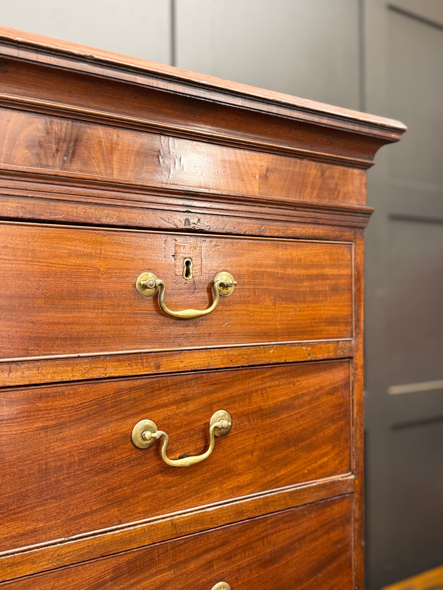 Antique Georgian Mahogany Chest on Chest Tallboy Chest Of Drawers Linen Press