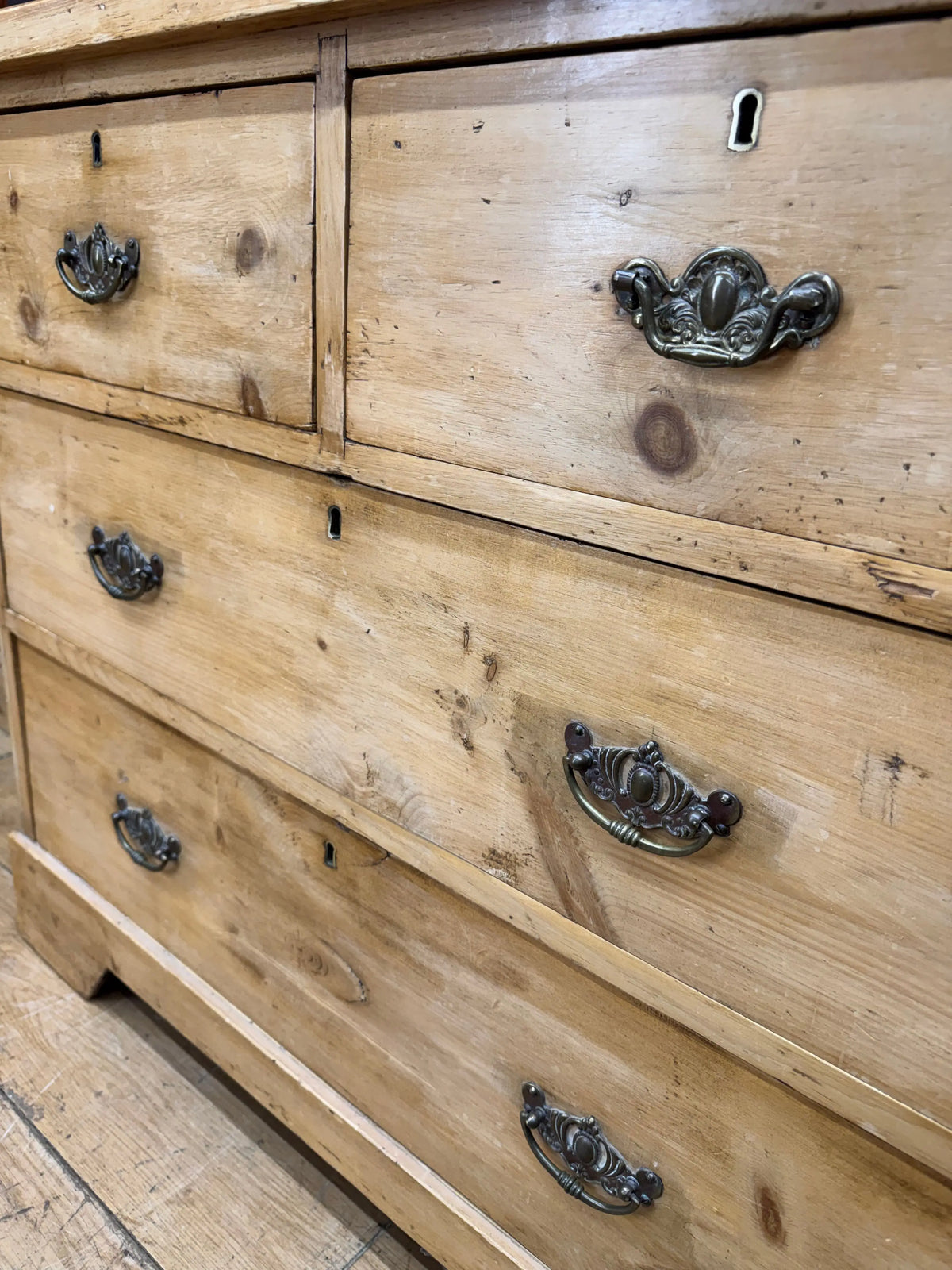 Antique Victorian Pine Chest of Drawers Stripped Bedroom Storage 4 Drawer