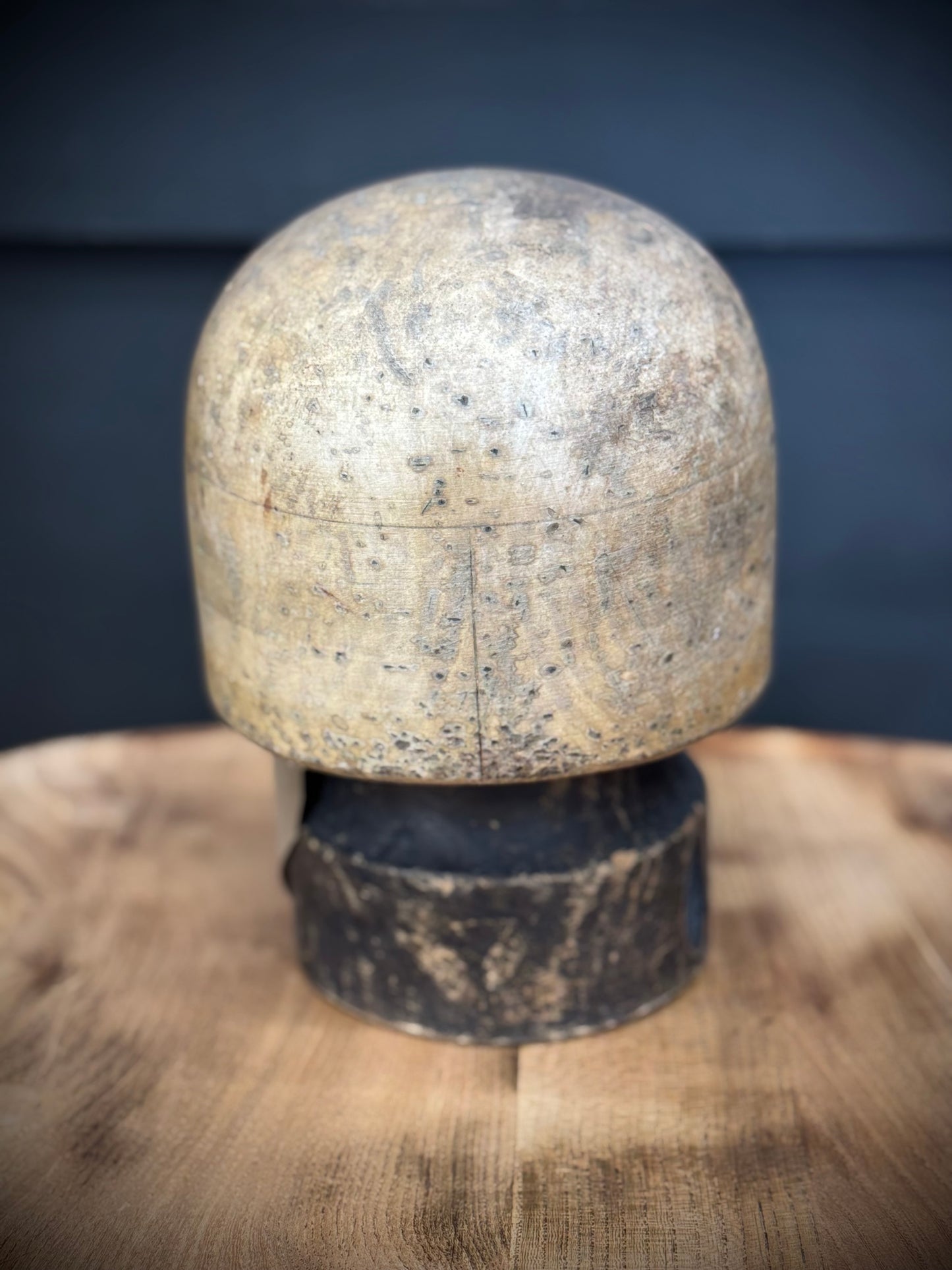 Antique Hat Block Milliner Wooden Hat / Wig Shop Stand