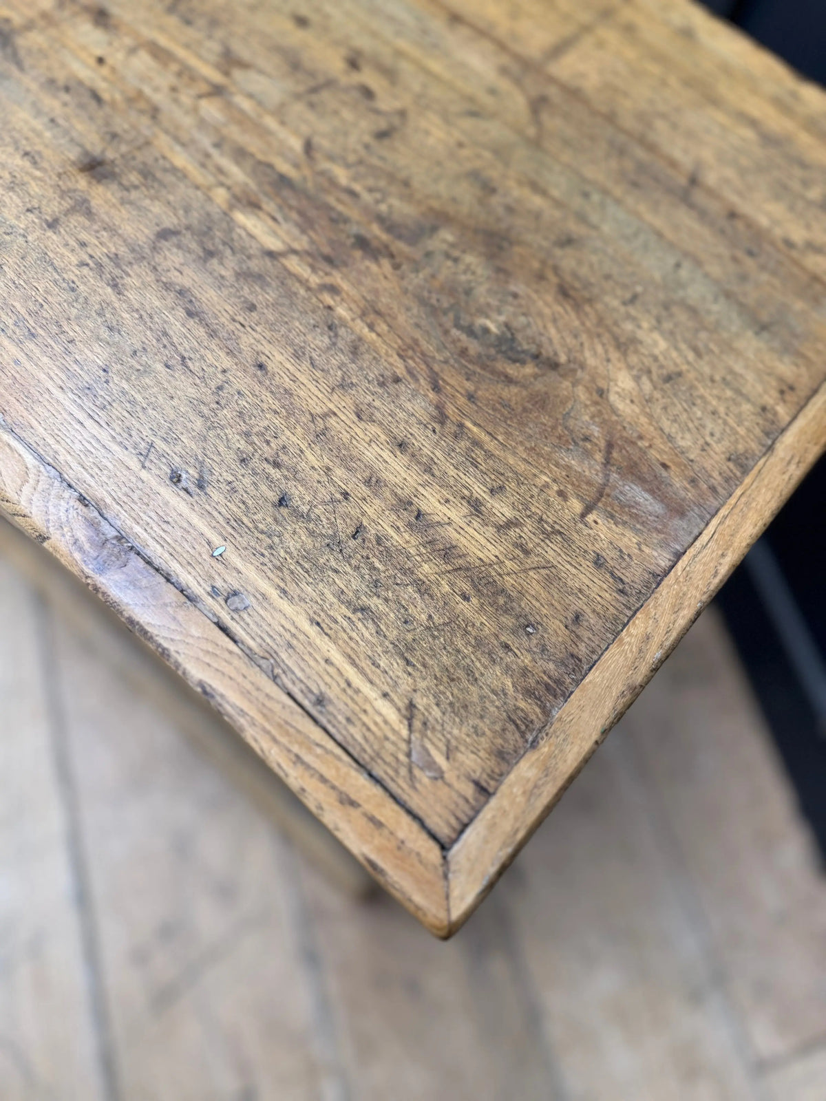 18th Century Antique Elm Blanket Chest Coffer Trunk Coffee Table Storage