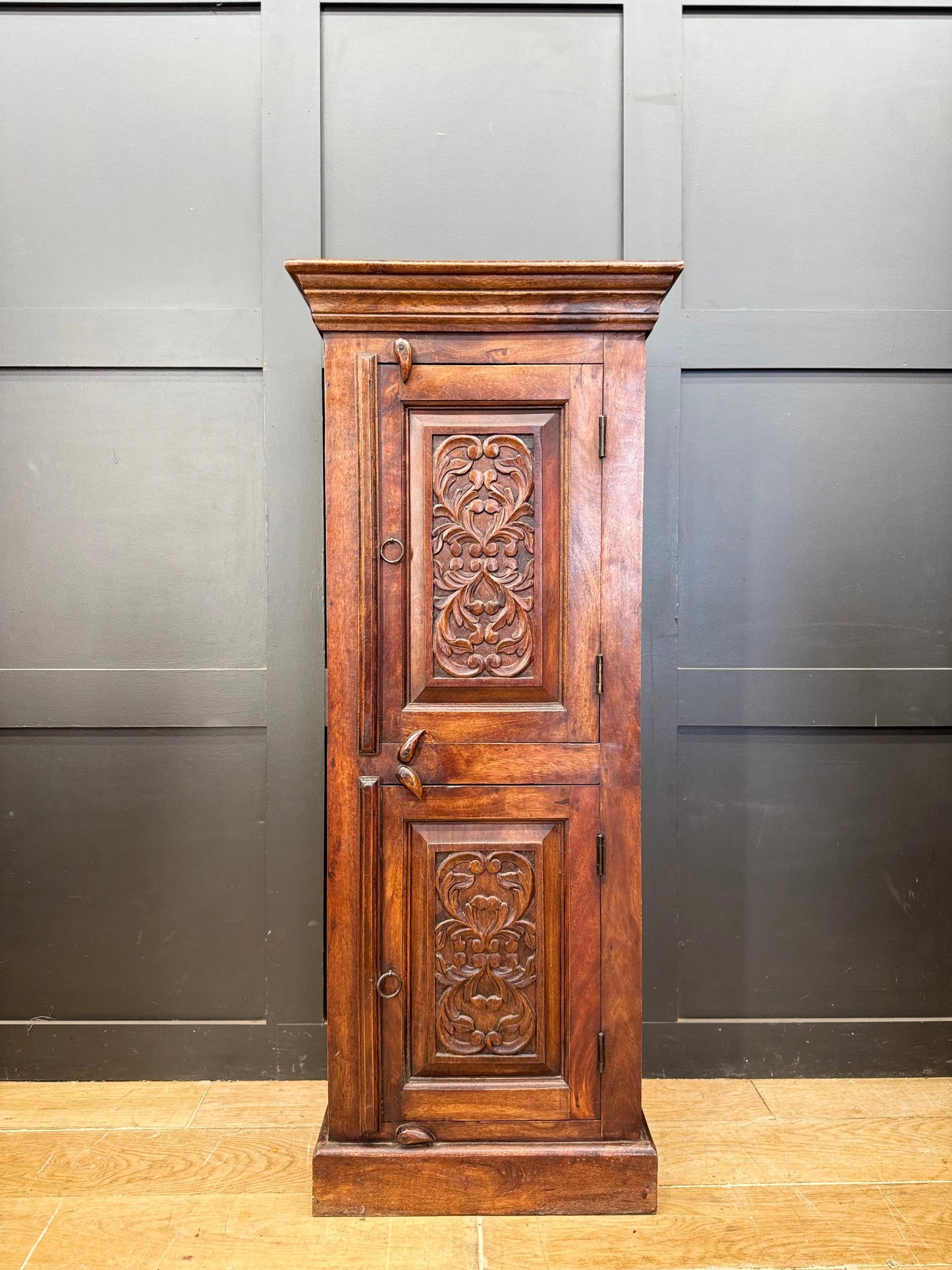 Vintage Indian Style Cupboard Carved Hardwood Storage Cabinet Hallway Bedroom
