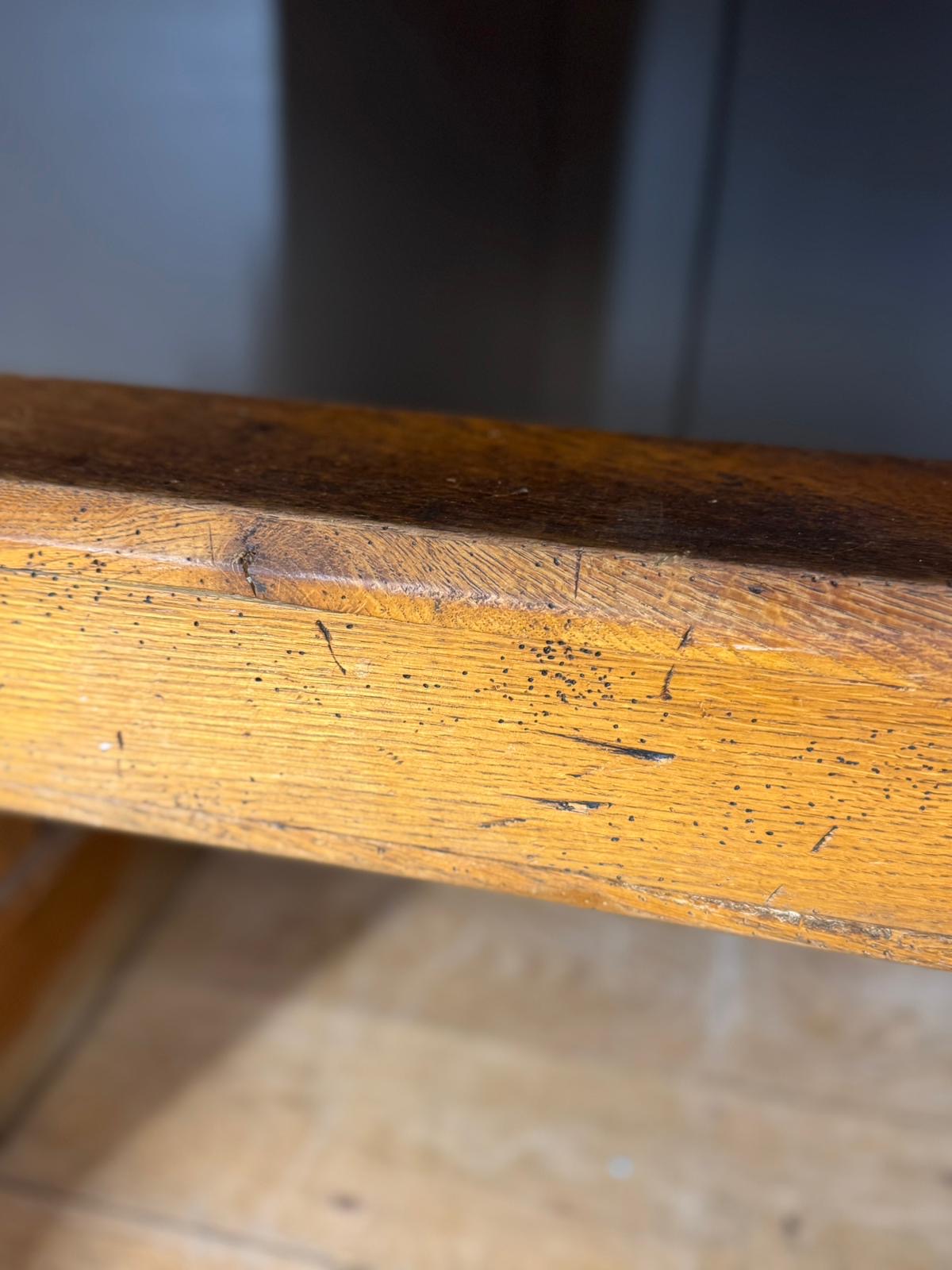 Rustic Oak Refectory Dining Table Large Farmhouse Kitchen Trestle Table