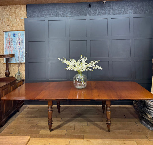 Antique Mahogany Extending Dining Kitchen Table Victorian Pull Out 10 Seater