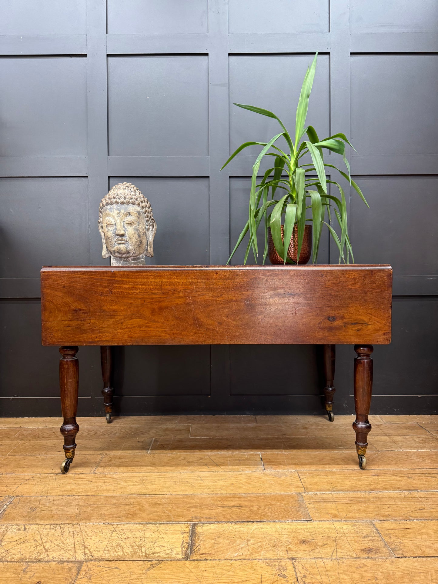 Victorian Mahogany Drop Leaf Supper Table Kitchen Dining Console Sideboard Table