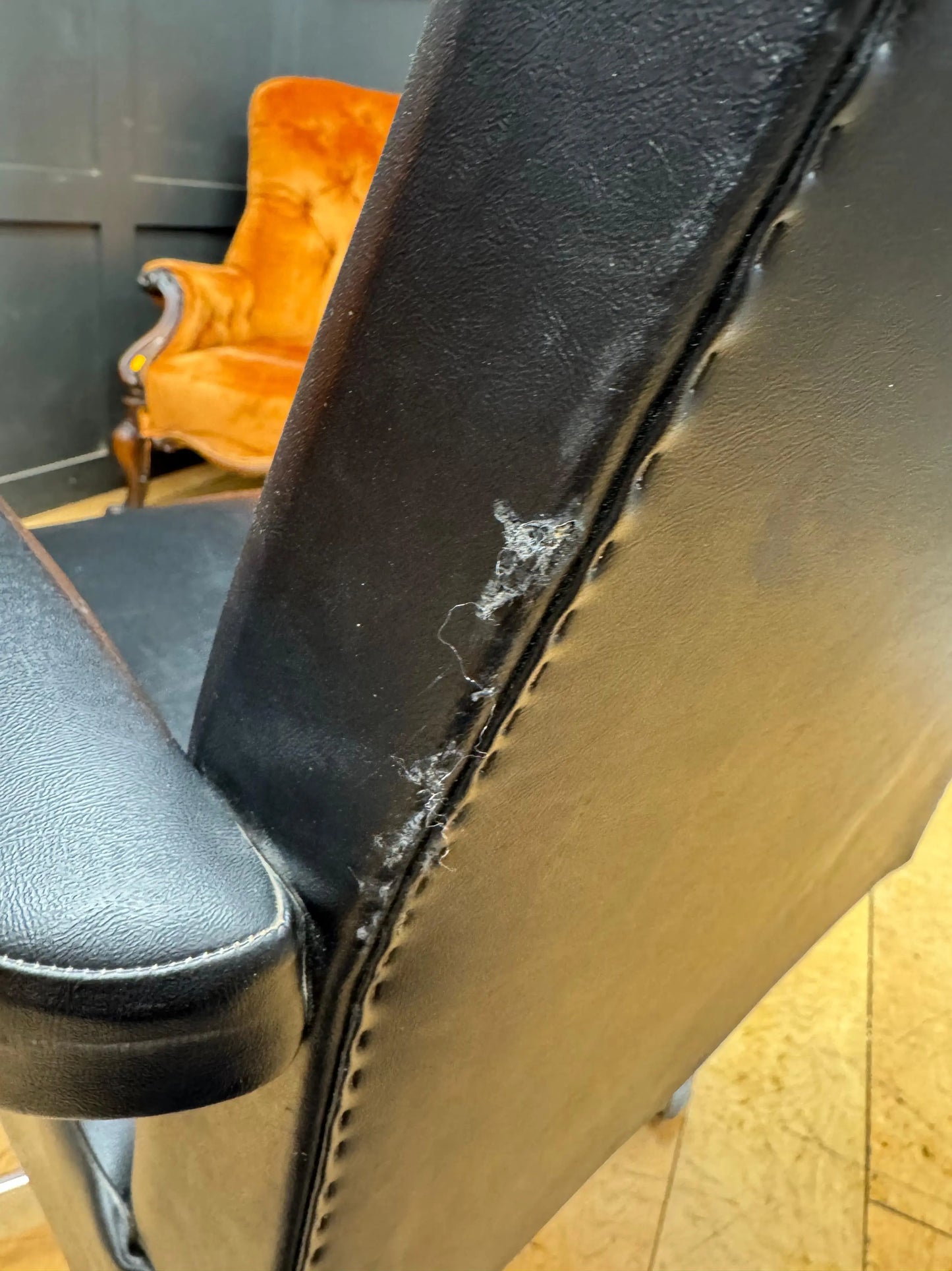Vintage Black Swivel Desk Office Chair Mid Century Industrial Armchair RUSTIC WAREHOUSE NORFOLK