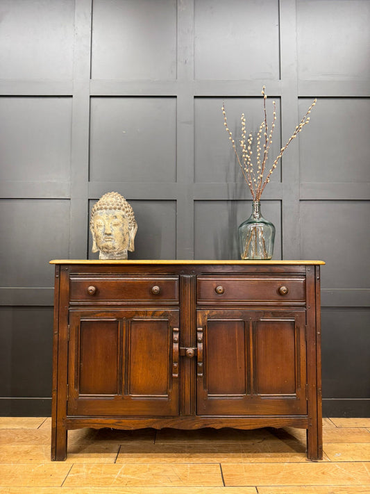 Ercol Elm Top Sideboard Cupboard Drawers Storage Vintage Retro Mid Century