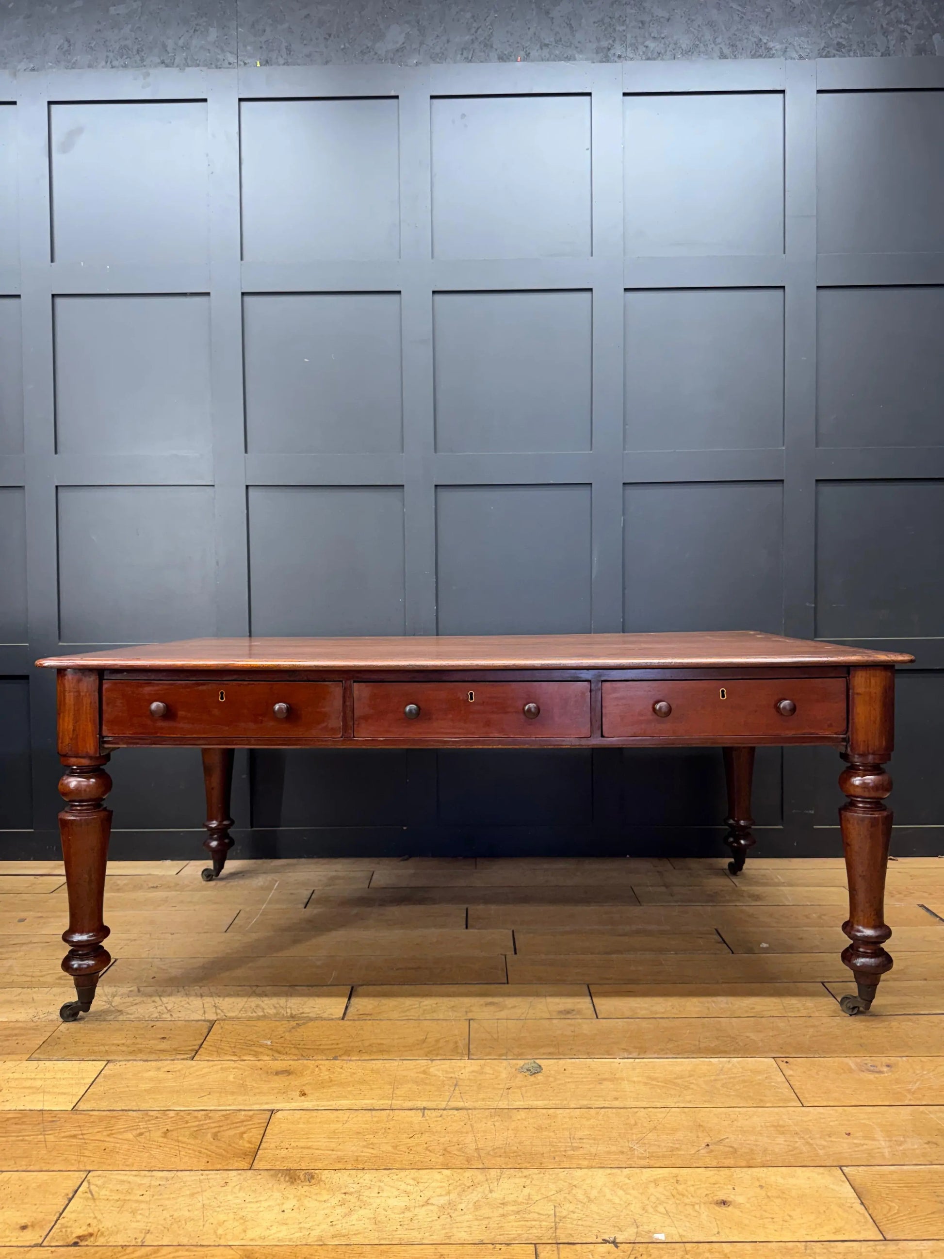 Antique Victorian Mahogany Library Table Desk Kitchen Dining Table With Drawers RUSTIC WAREHOUSE NORFOLK