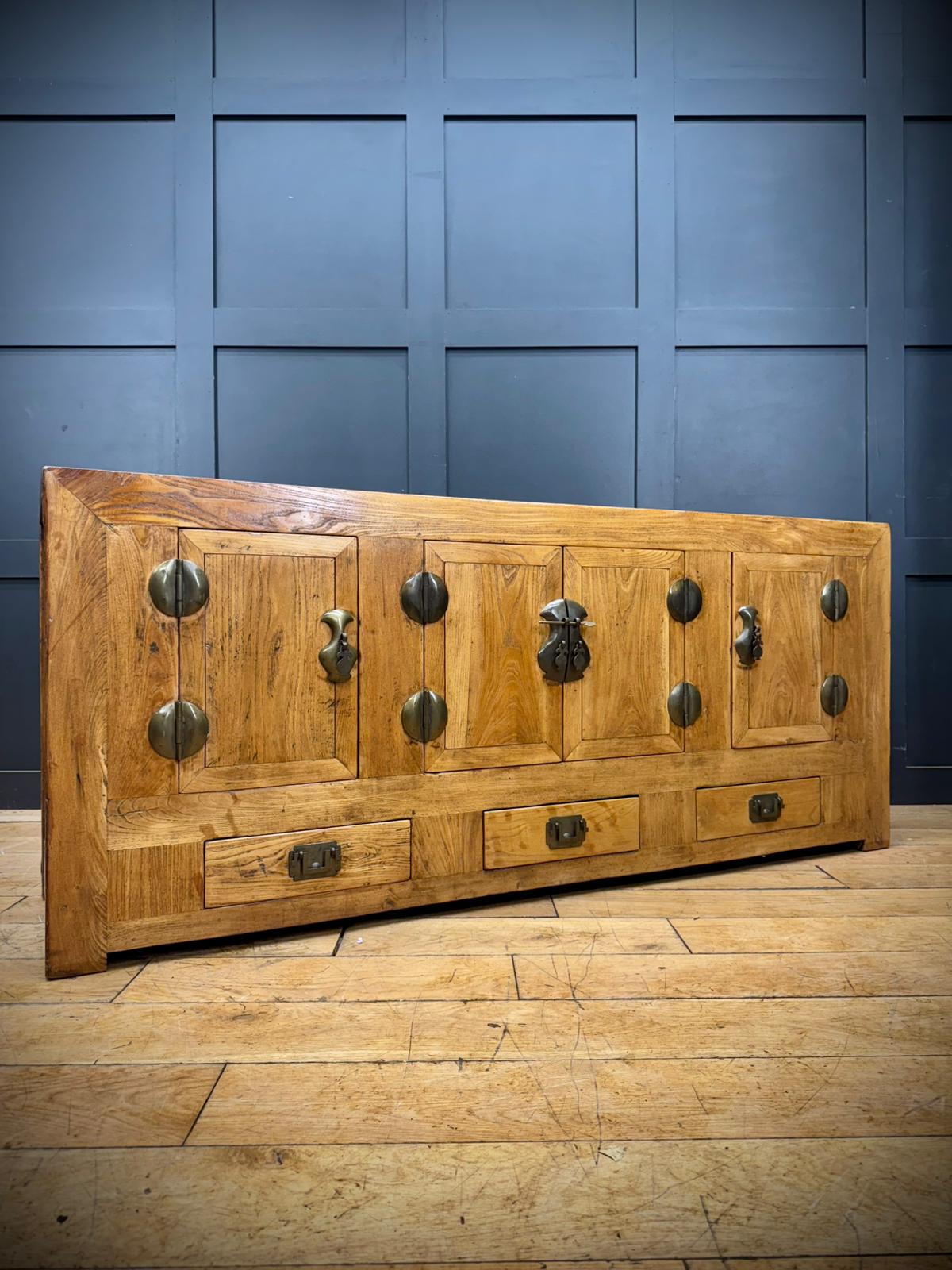 Large Chinese Elm Sideboard Cupboard Console TV Stand