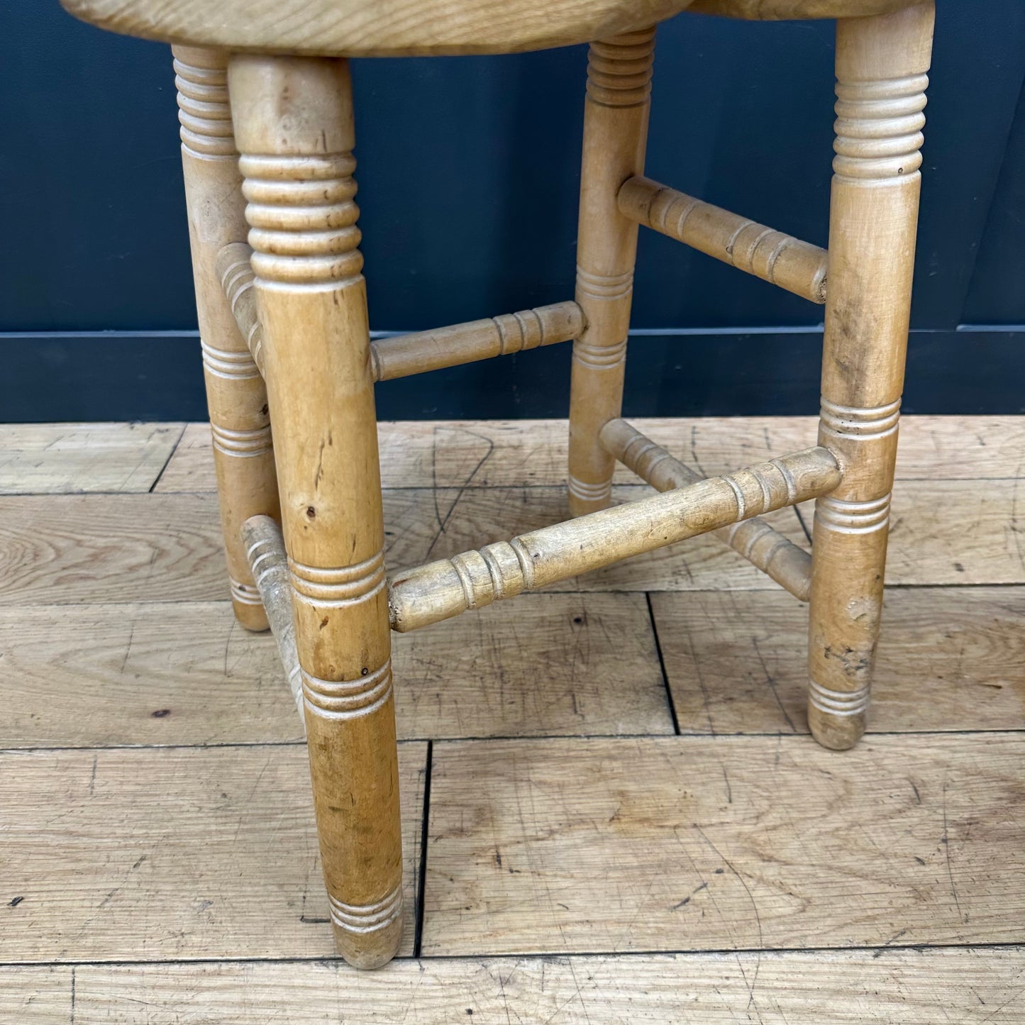 Pair Of Vintage Oak Kitchen Stools  / Rustic Stools / Kitchen Seating