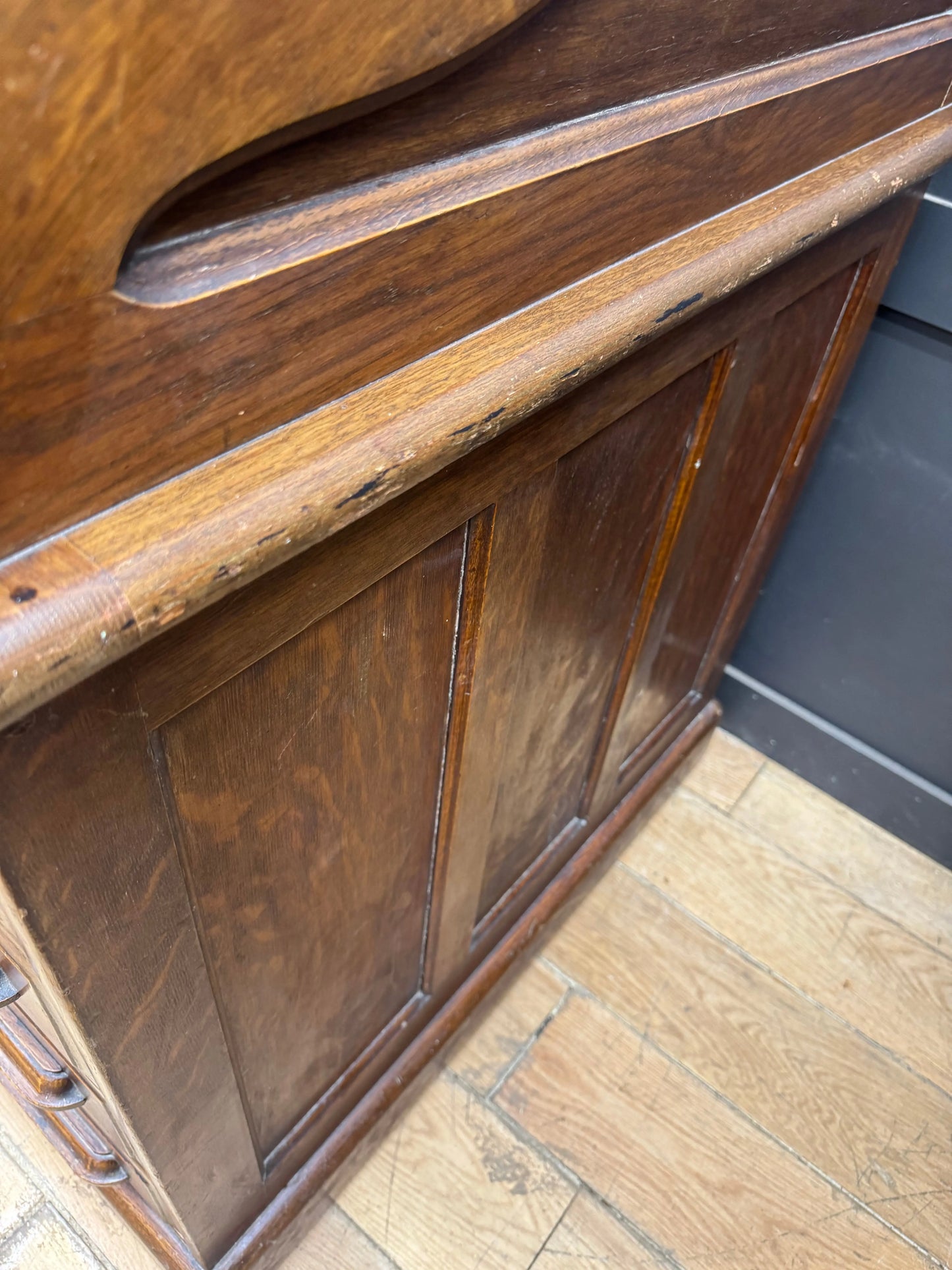 Antique Oak Roll Top Desk Office Furniture Pedestal Tambour c.1900 Edwardian