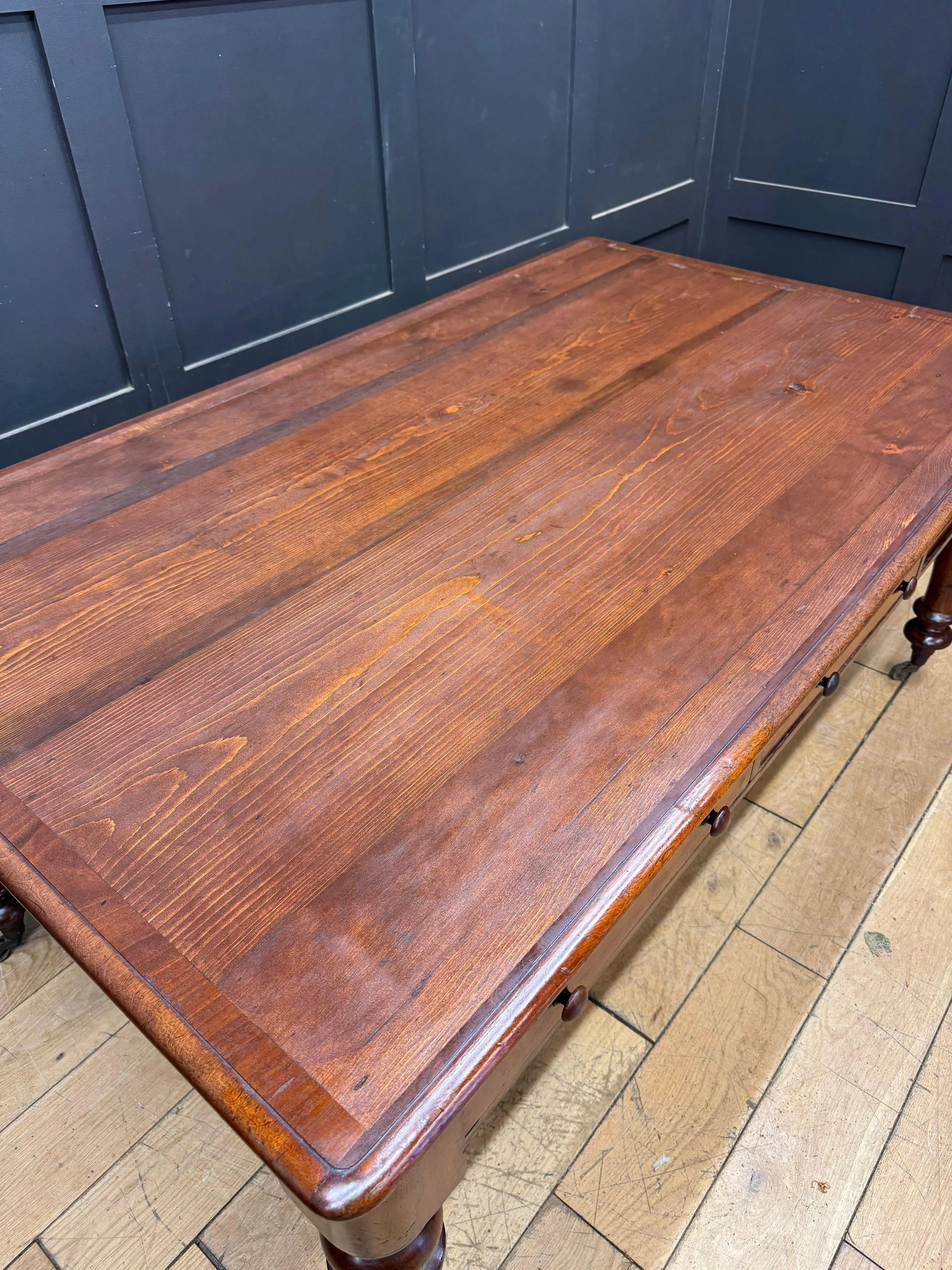 Antique Victorian Mahogany Library Table Desk Kitchen Dining Table With Drawers RUSTIC WAREHOUSE NORFOLK