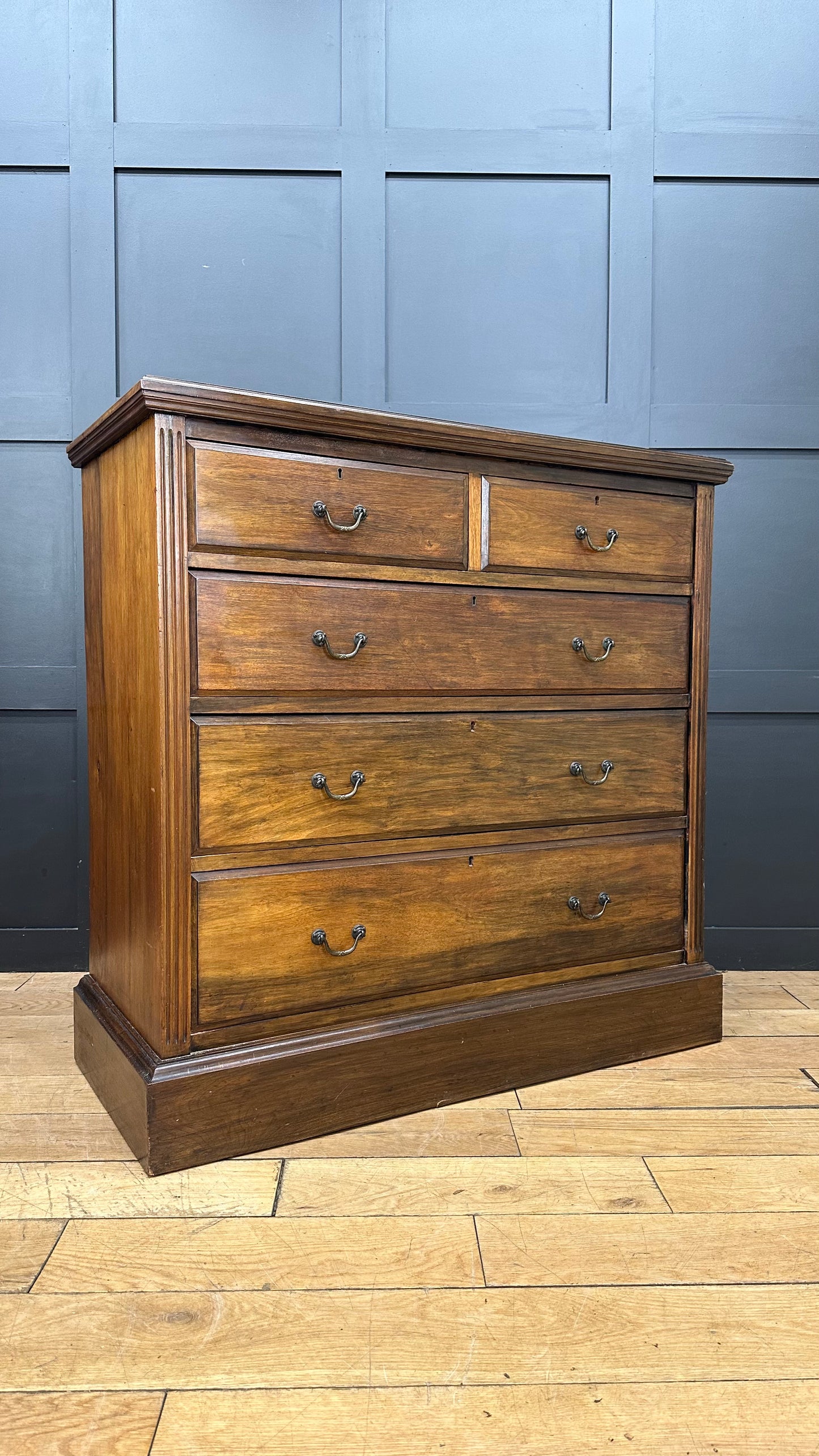 Antique Walnut Chest Of Drawers / Bedroom Dresser / Edwardian  /Storage