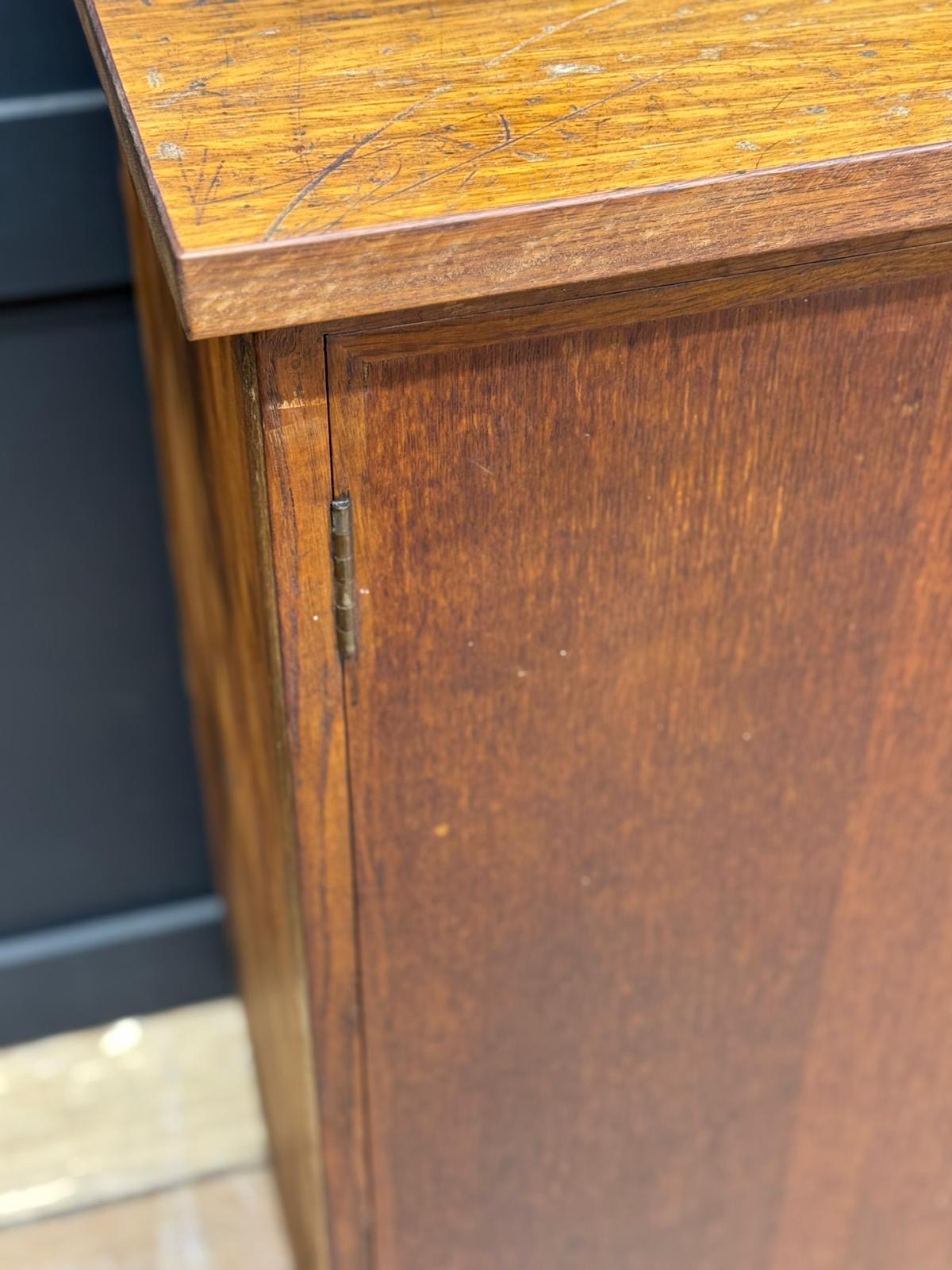 Vintage School Science Cupboard Iroko Top Industrial Mid Century Sideboard