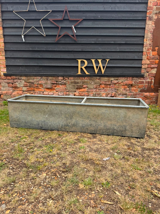Reclaimed Galvanised Trough Large Garden Planter / Raised Flower Bed Pot T9