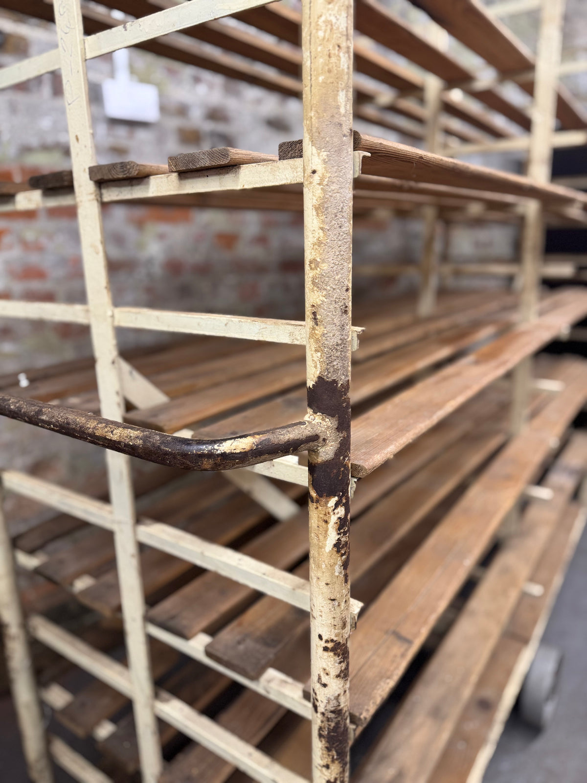 Large Vintage French Bakery Rack – Industrial Shop Display Shelving