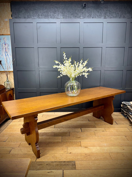 Vintage Large Oak Refectory Dining Kitchen Table 8/10 Seater Farmhouse Rustic