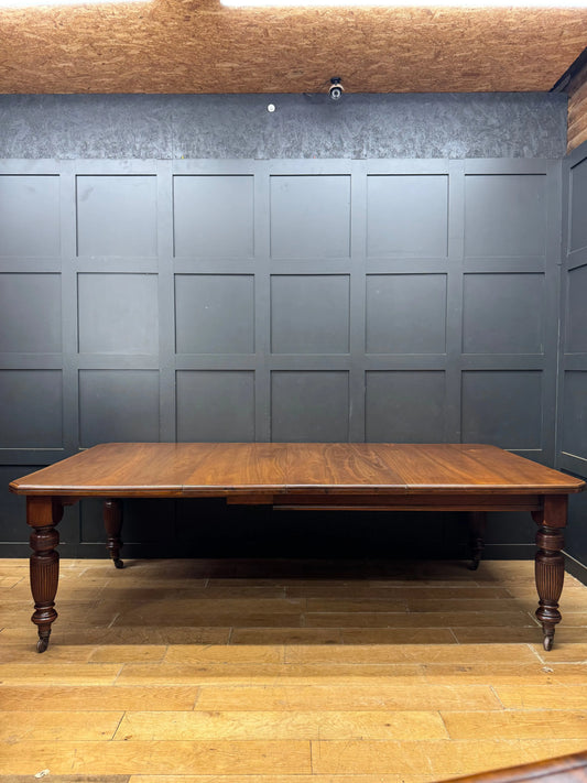 Victorian Solid Walnut Extending Dining Kitchen Table Seats 8 to 10 Antique