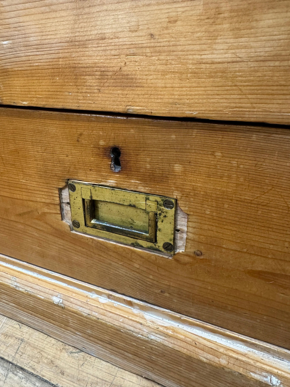 Antique Victorian Pine Mule Chest Blanket Box Storage Trunk Drawers TV Stand