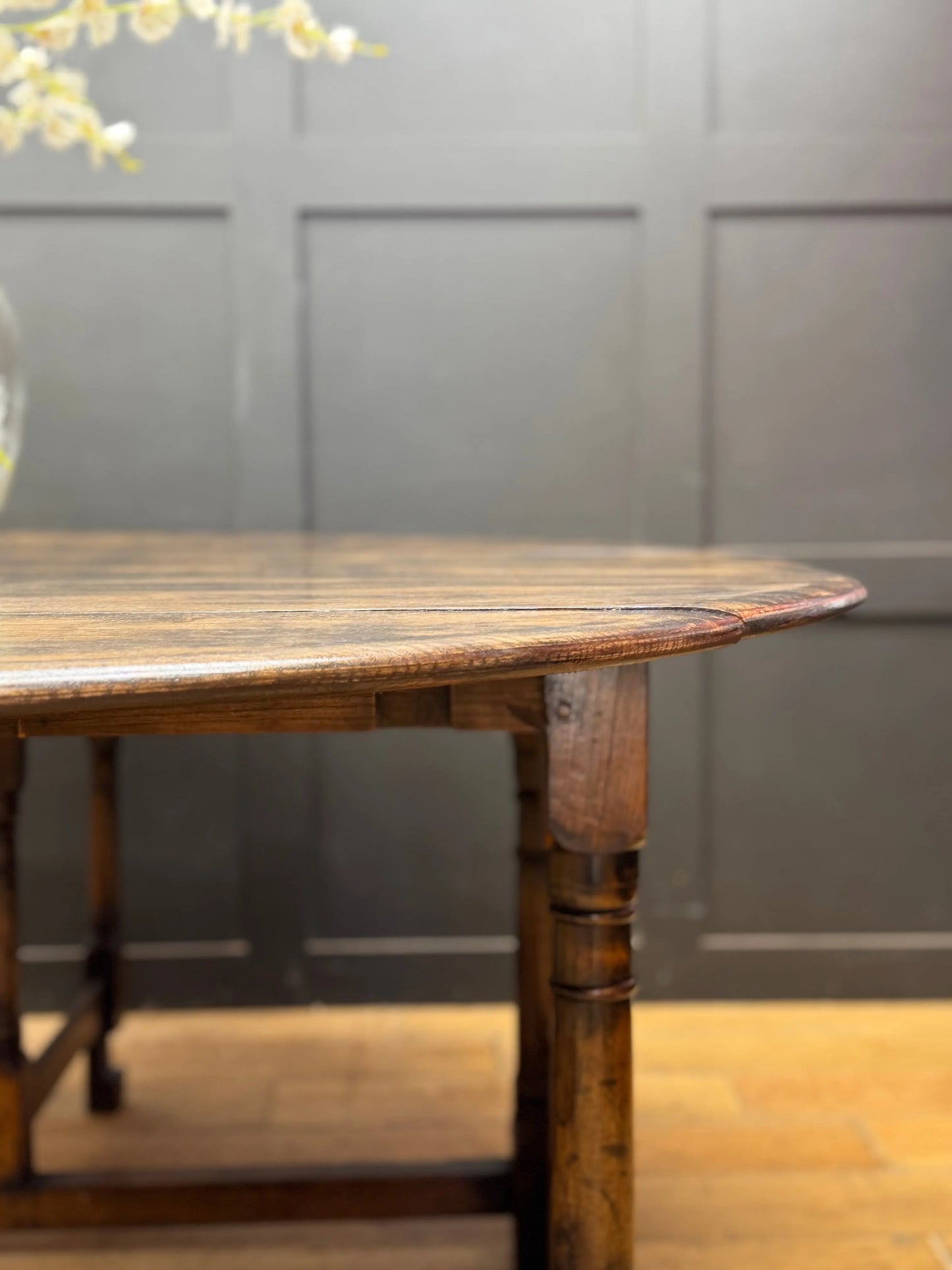 Large Solid Oak Vintage Drop Leaf Gateleg Dining Table Farmhouse Kitchen 168cm Sideboard