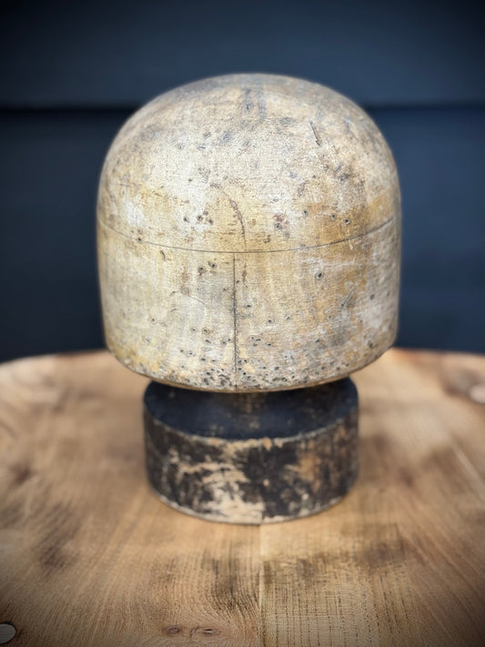 Antique Hat Block Milliner Wooden Hat / Wig Shop Stand