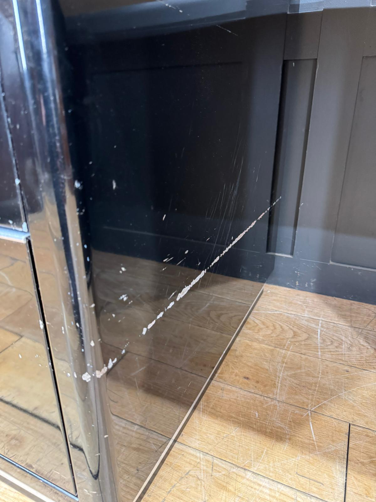 Art Deco Style Black Metal Desk / Müller Chrysler Office Twin Pedestal Desk