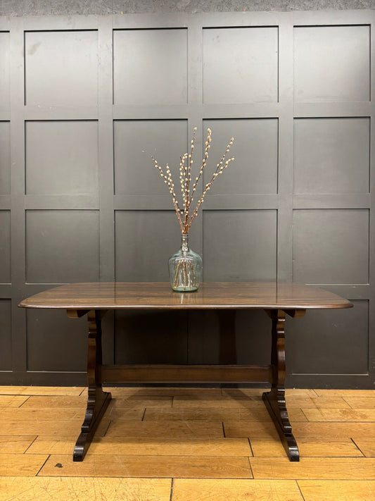 Vintage Ercol Solid Elm Refectory Dining Table – 152cm Long, Kitchen Table