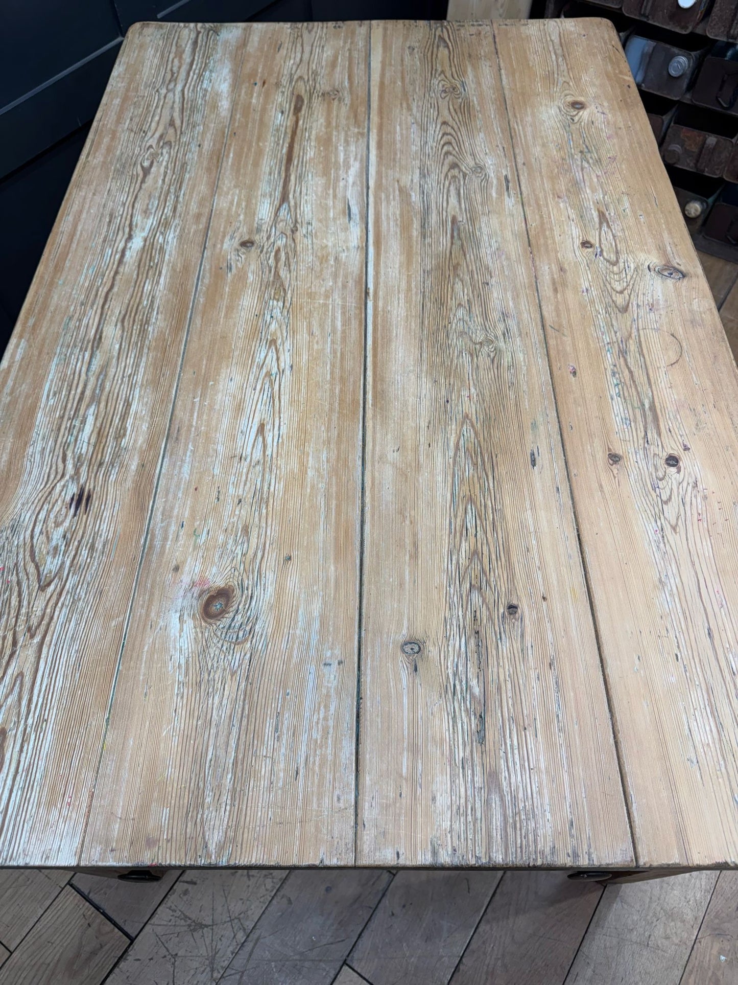 Antique Victorian Pine Dining Table Kitchen Work Table / French Farmhouse Desk