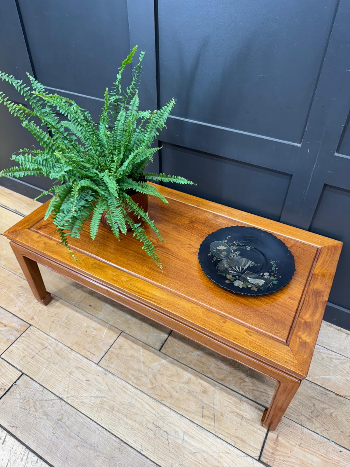 Vintage Mahogany Coffee Table / Oriental Style / Mid Century Modern Low Table B