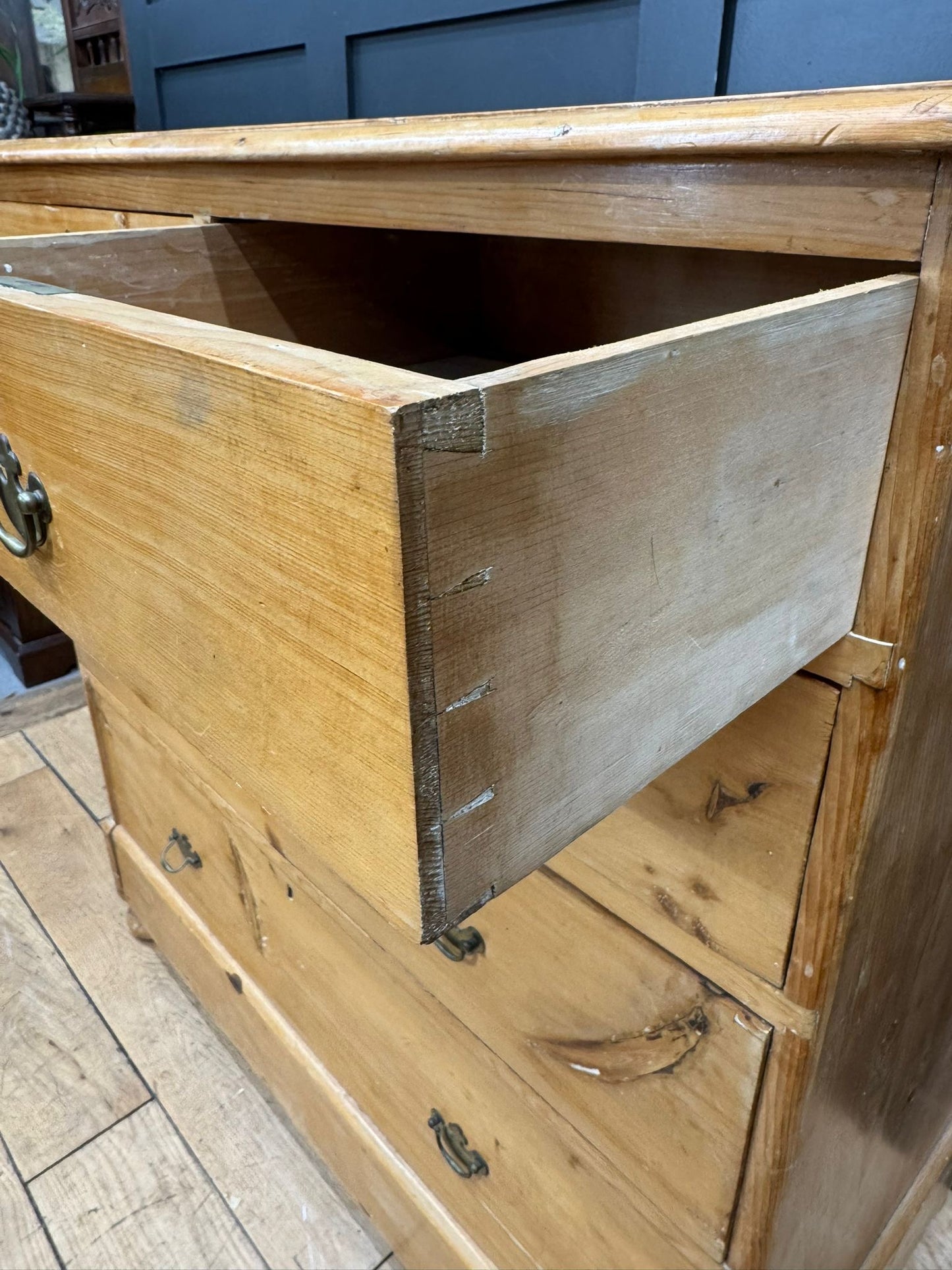 Mid Victorian Rustic Pine Chest of Drawers | Antique Farmhouse Bedroom Storage