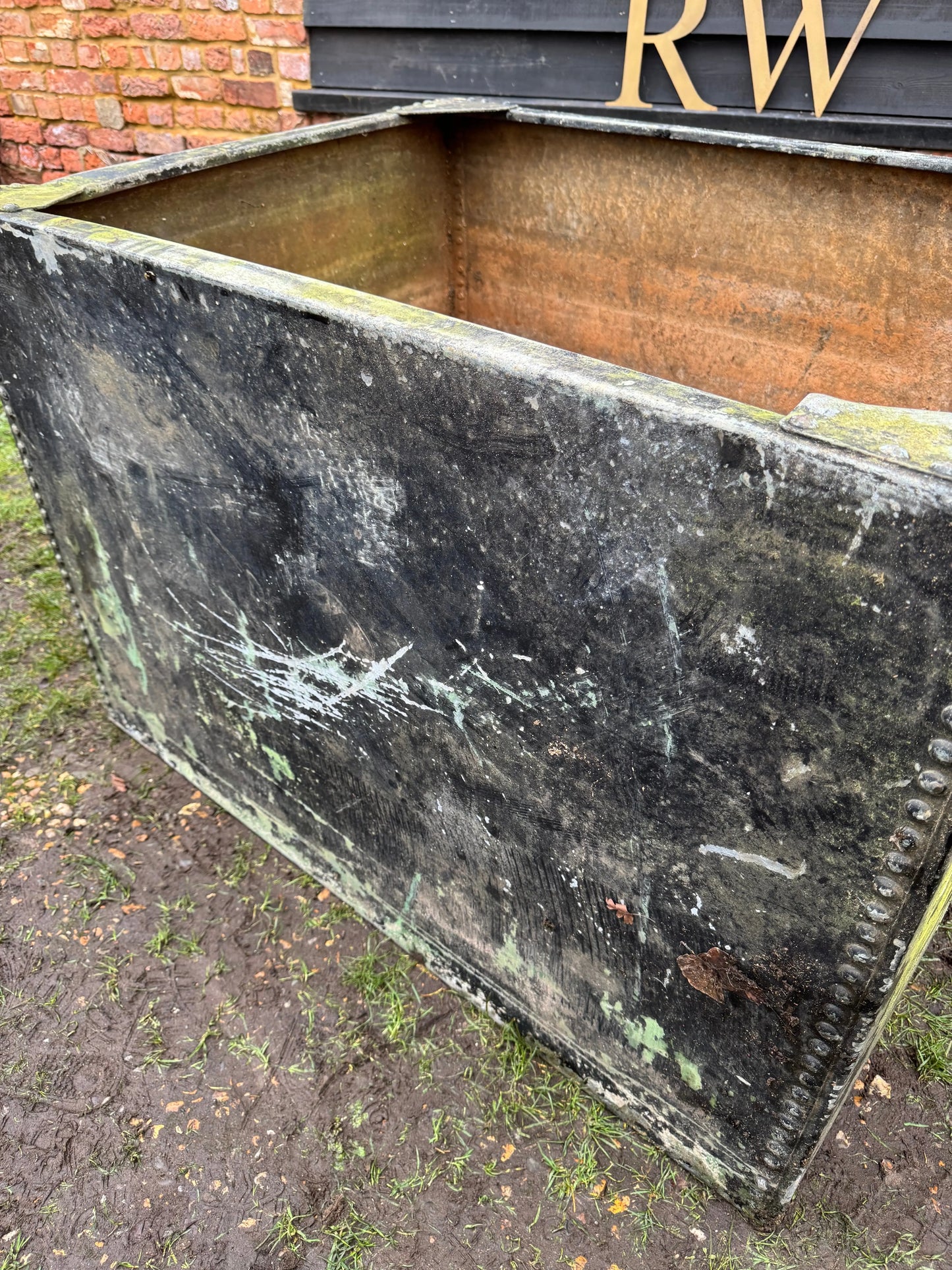 Riveted Galvanised Trough Planter /  Raised Flower Bed Plant Pot Log Store Z10 RUSTIC WAREHOUSE NORFOLK