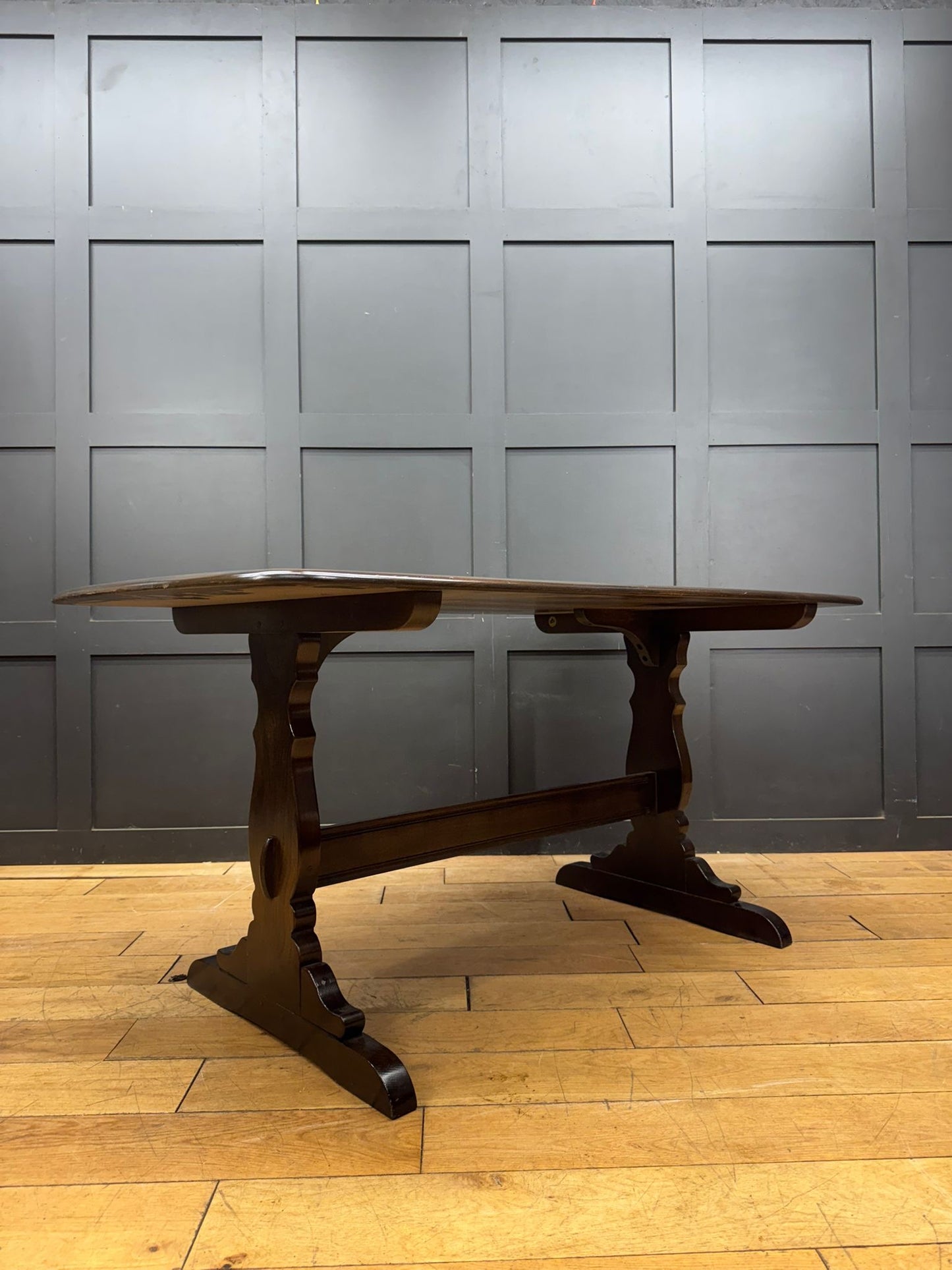 Vintage Ercol Solid Elm Refectory Dining Table – 152cm Long, Kitchen Table