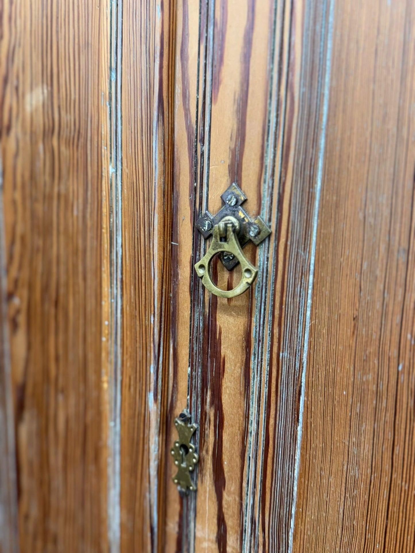 Victorian Pitch Pine Linen Cupboard / Pantry Storage Cabinet