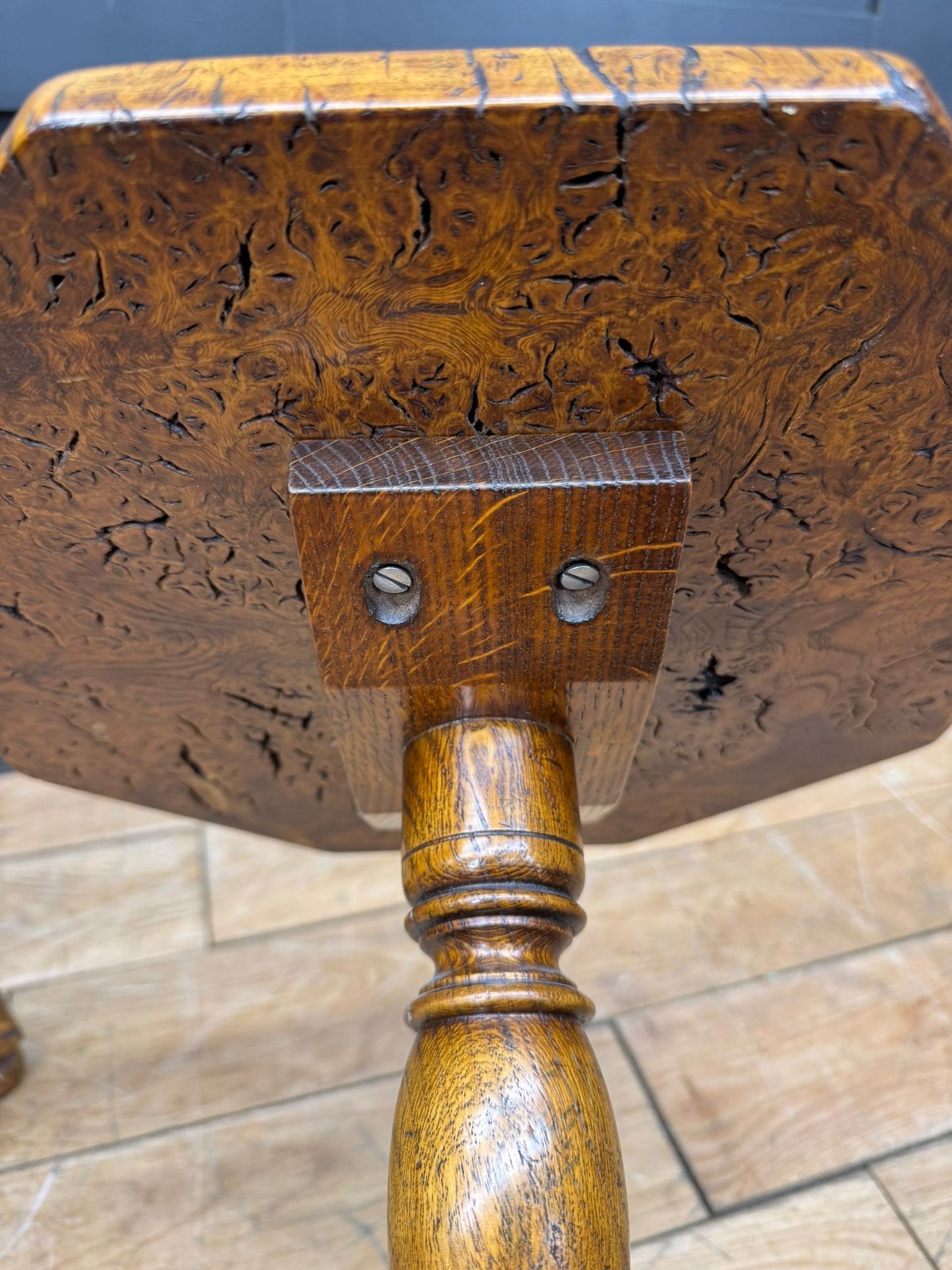 Trio of Vintage Burr Oak Wine Tables English Oak Side Lamp Tables Stunning!