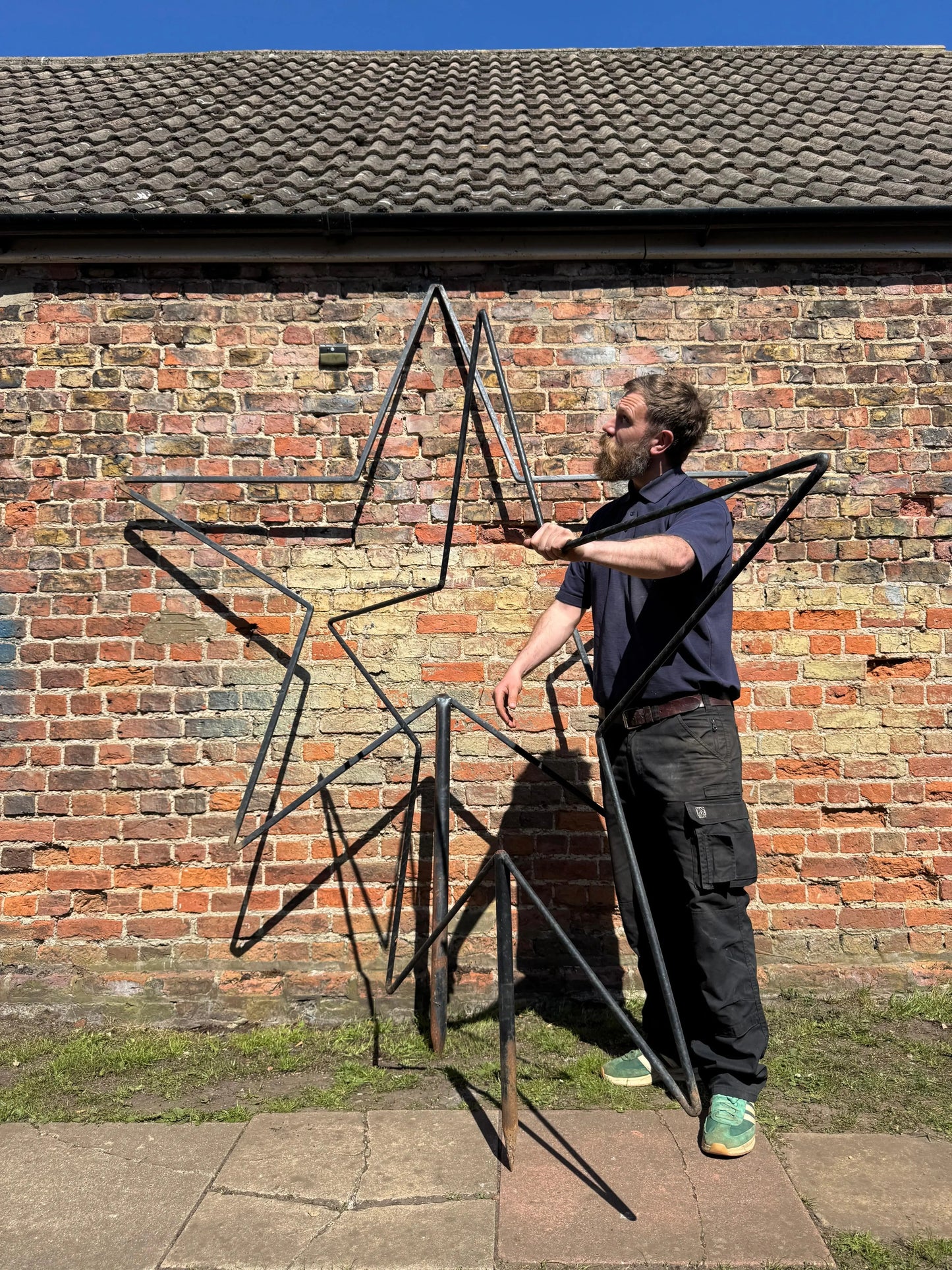 XL Black Metal Star Garden Stake Display Sculpture Christmas Wedding Decor RUSTIC WAREHOUSE NORFOLK