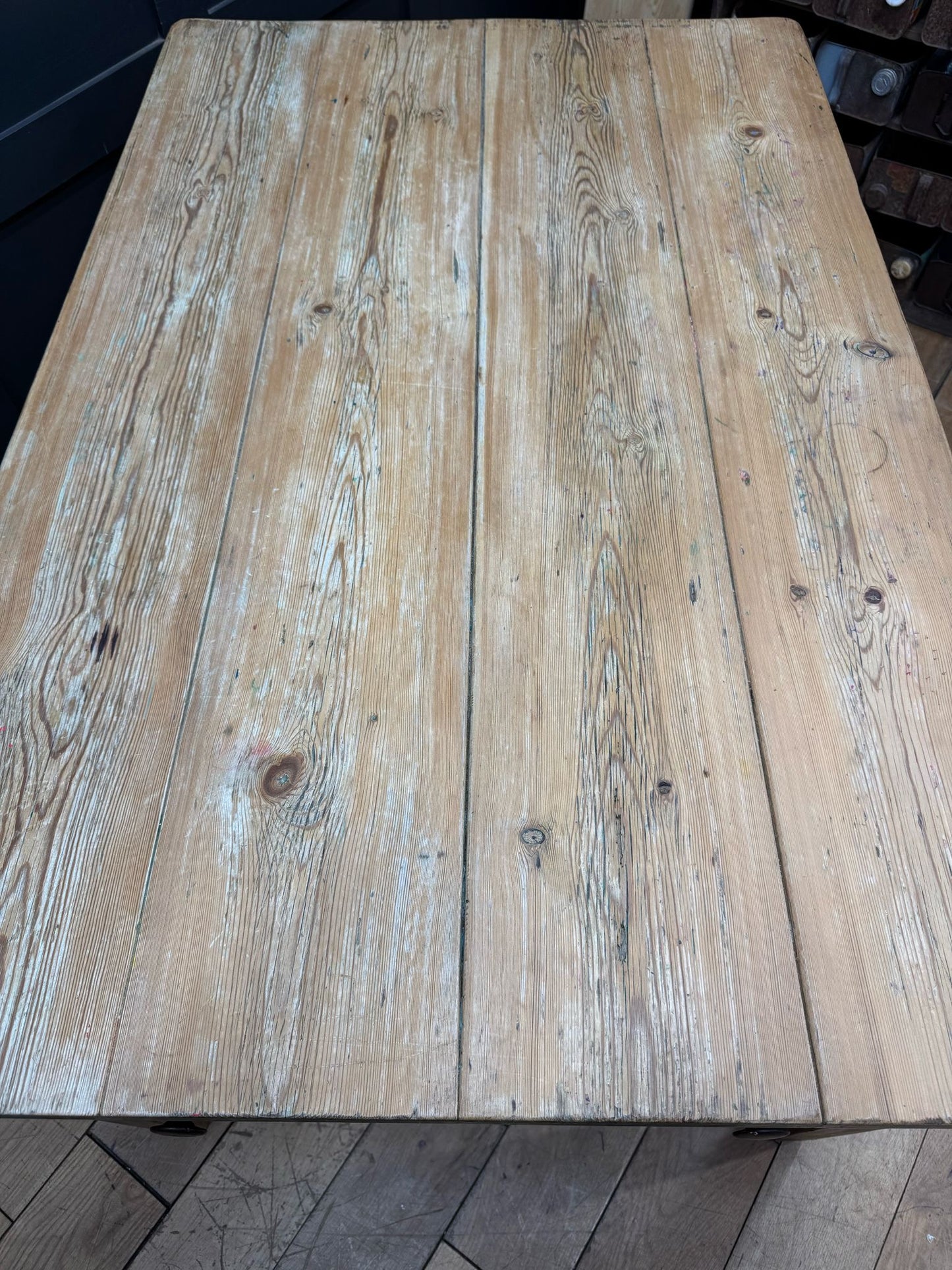 Antique Victorian Pine Dining Table Kitchen Work Table / French Farmhouse Desk