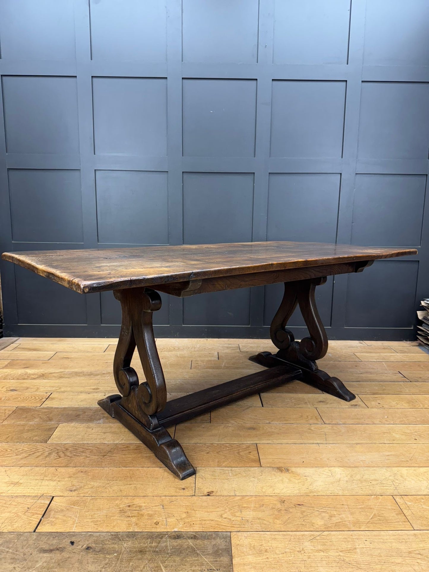 Antique Oak Farmhouse Refectory Dining Kitchen Table / By Simon Simpson Norwich