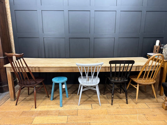 Vintage LARGE Beech Dining Table /  Long Kitchen Table / School Science Art