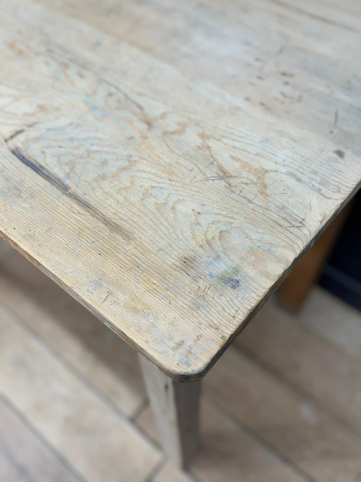 Mid Century British Military Pine Utility Kitchen Prep Table / Knockdown Table / Desk