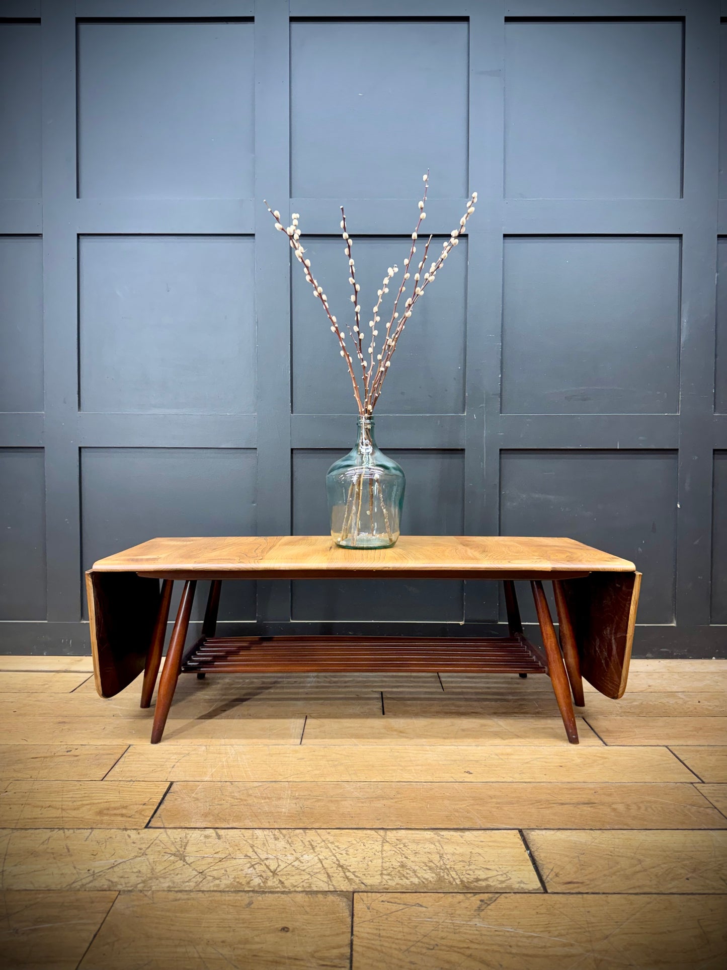 Ercol Model 456 Elm Drop Leaf Coffee Table / Mid Century / Supper Table