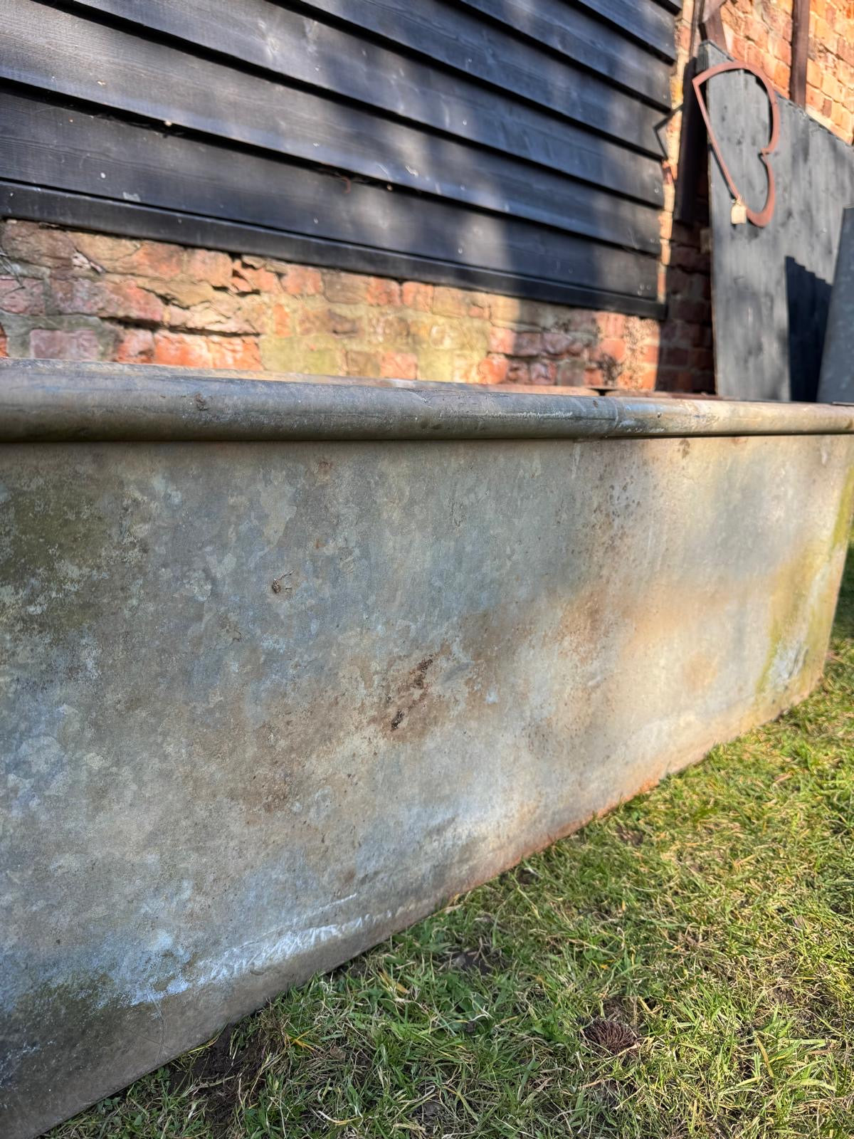 Vintage Galvanised Trough Planter /  Raised Bed Plant Tree Shrub Herb Pot AA