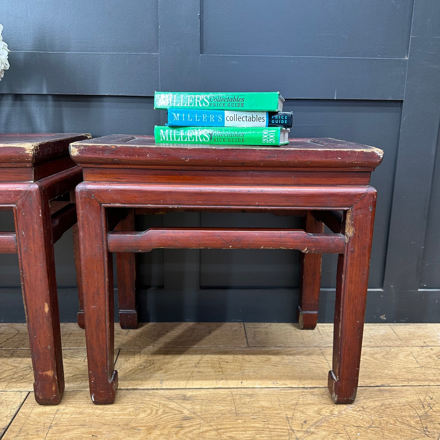 Antique Chinese Hardwood Pair Of Coffee Tables / Occasional Tables /Bedsides (F