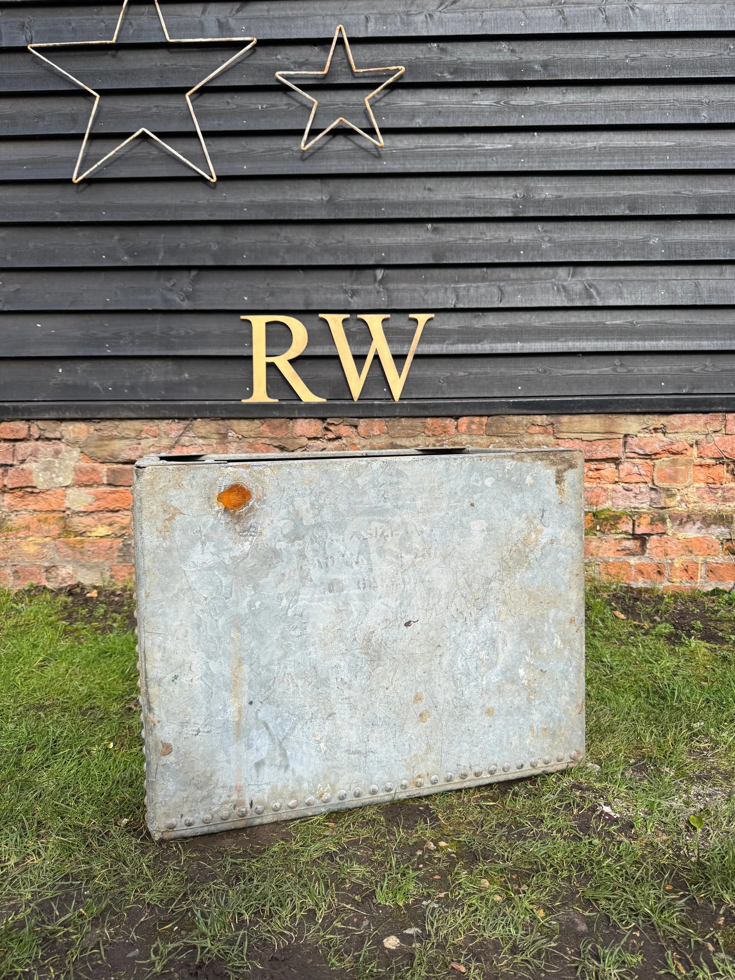 Riveted Galvanised Trough Planter /  Raised Flower Bed Plant Olive Tree Pot W2 RUSTIC WAREHOUSE NORFOLK