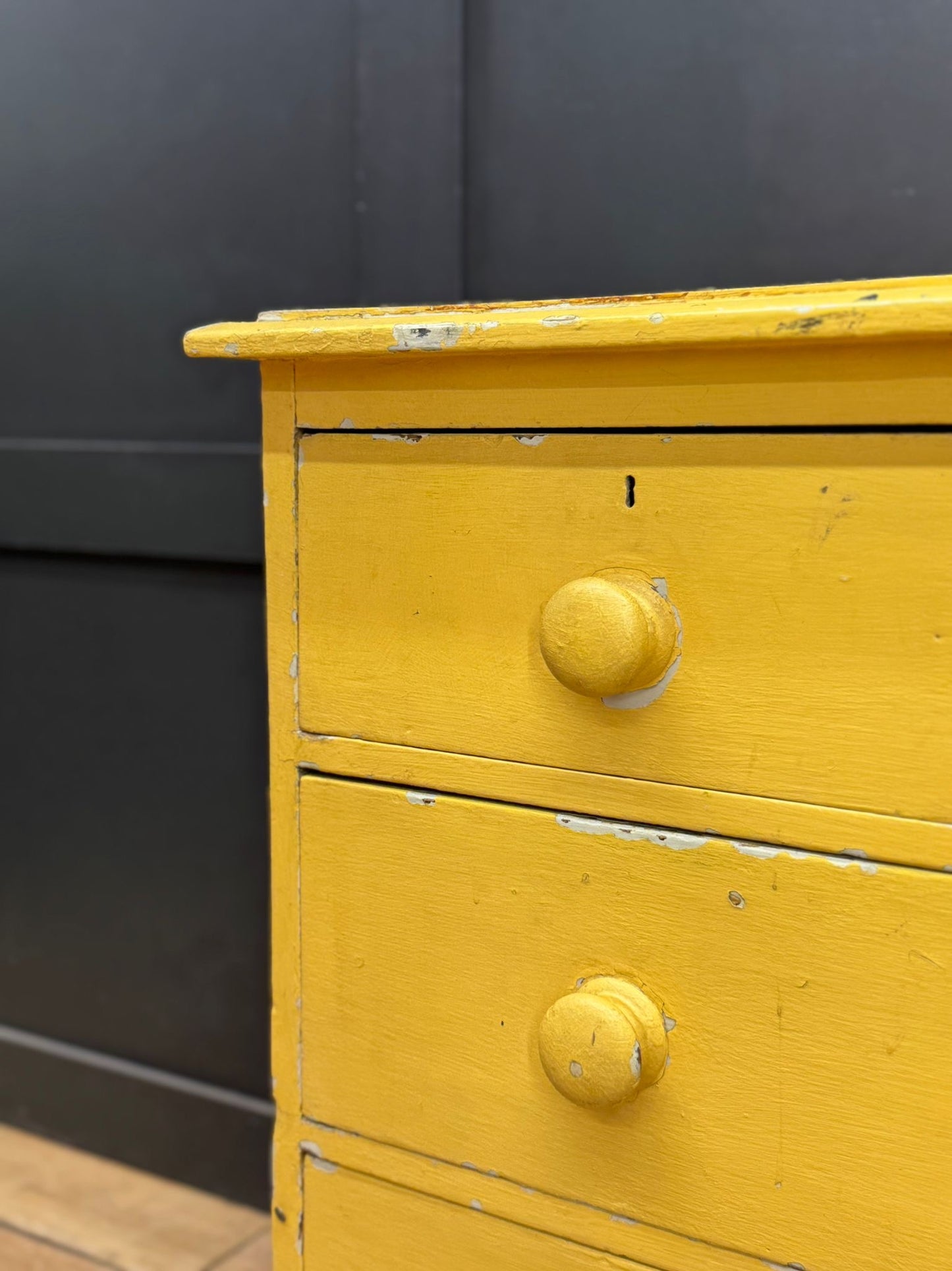 Antique Yellow Pine Chest of Drawers  – Farmhouse Bedroom Storage -Sink Stand